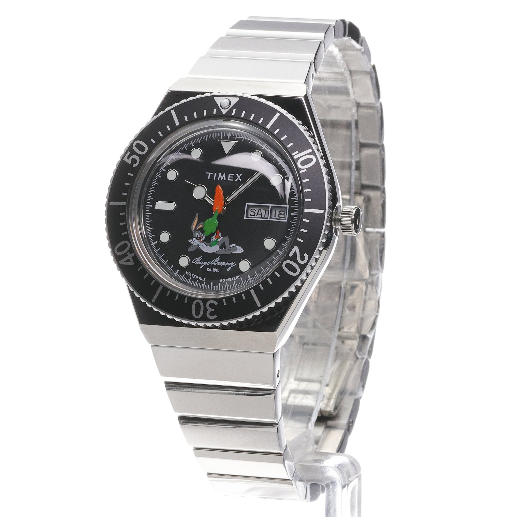Timex TW2Y99200 Looney Tunes x Timex Bugs Bunny M79 Automatic Edition 38mm M79 klasyczny zegarek srebrny - miniatura 2