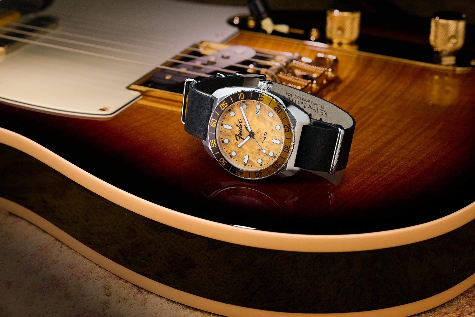 Timex TW6A14600 Fender x Timex Automatic 41mm Anniversary Edition Timex klasyczny zegarek srebrny