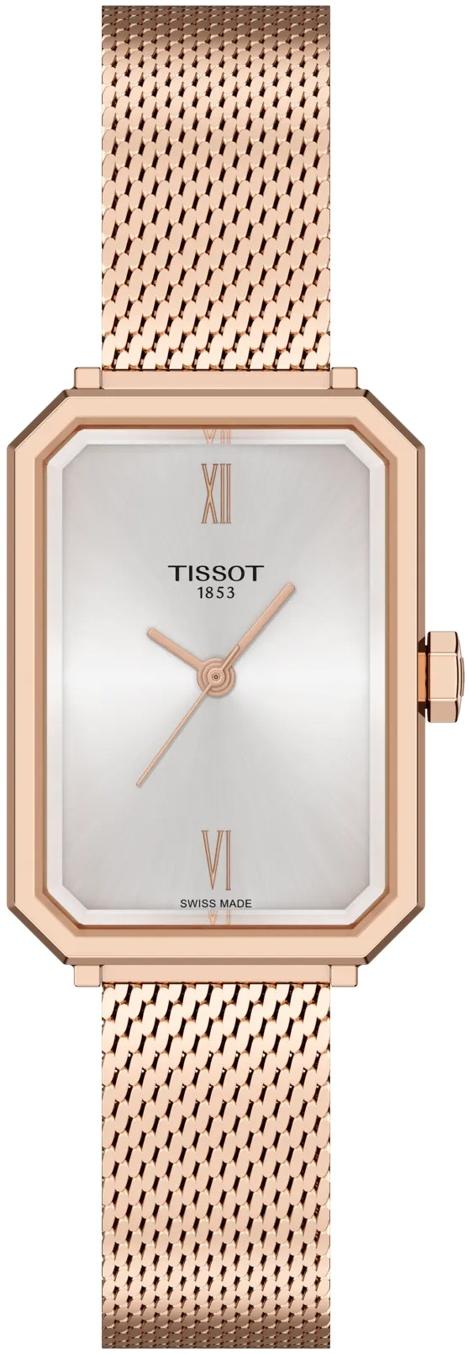 SRV 30mm Silver Dial Rose Gold Mesh Bracelet Tissot T160.110.33.033.00 