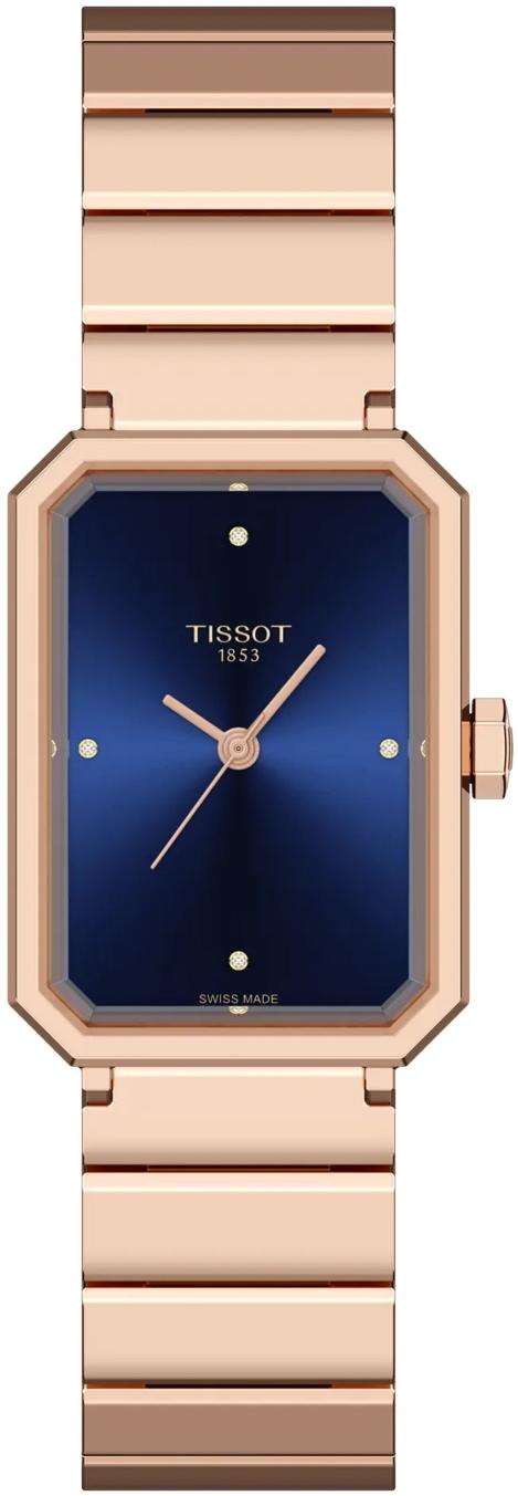 SRV 30mm Dark-Blue Dial Rose Gold Steel Bracelet Tissot T160.110.33.046.00 