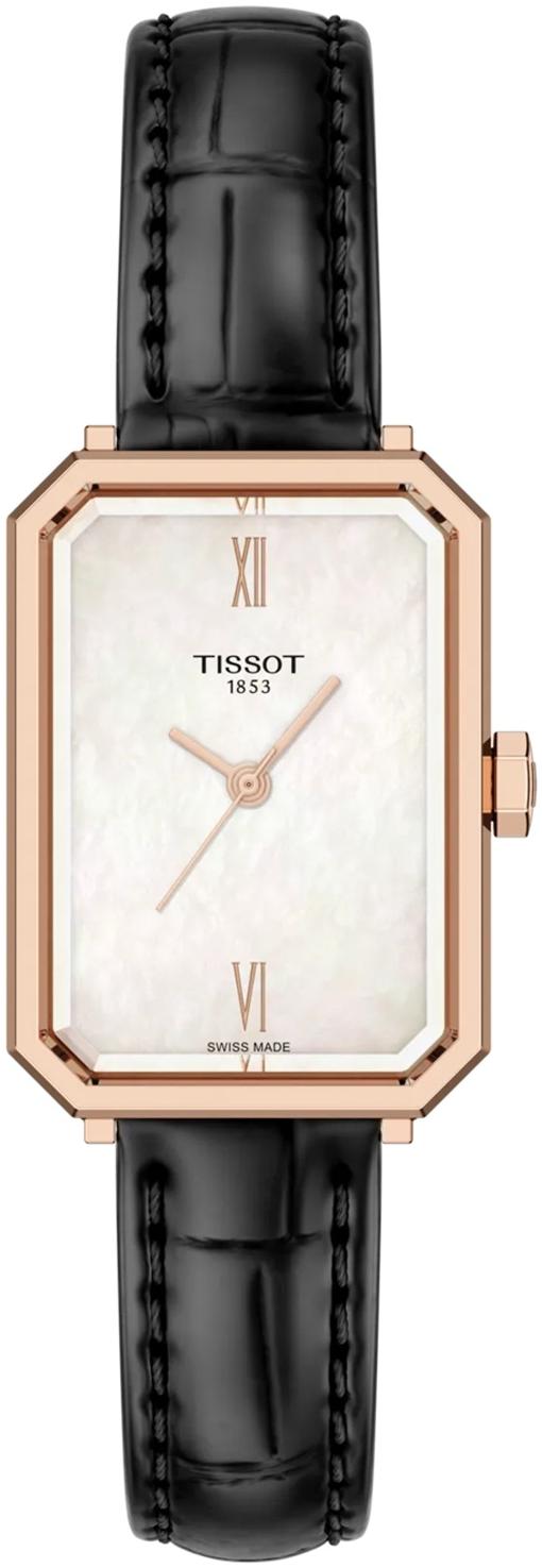 SRV 30mm White Pearl Dial Leather Strap Rose Gold PVD Tissot T160.110.36.113.00 
