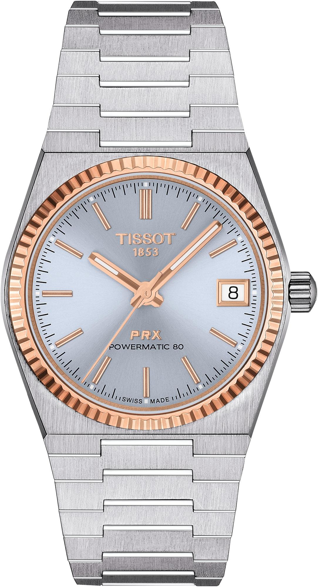 PRX Powermatic 80 Steel 18K Rose Gold Bezel 35mm Tissot T931.207.41.351.00 