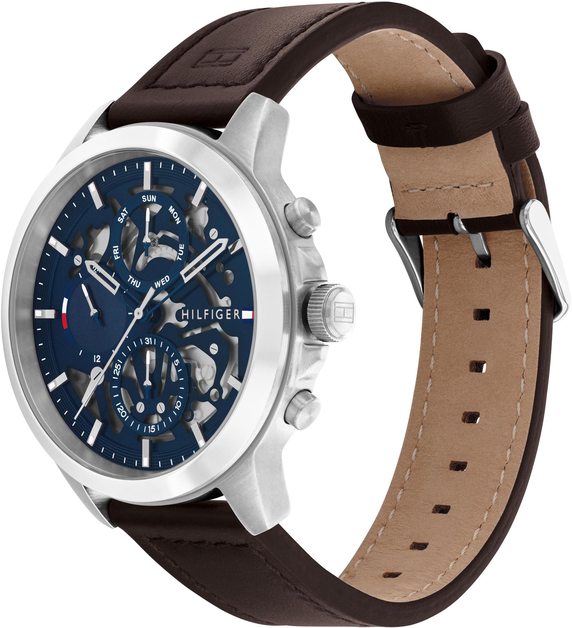 Tommy Hilfiger 1710476 zegarek srebrny fashion-modowy Męskie pasek