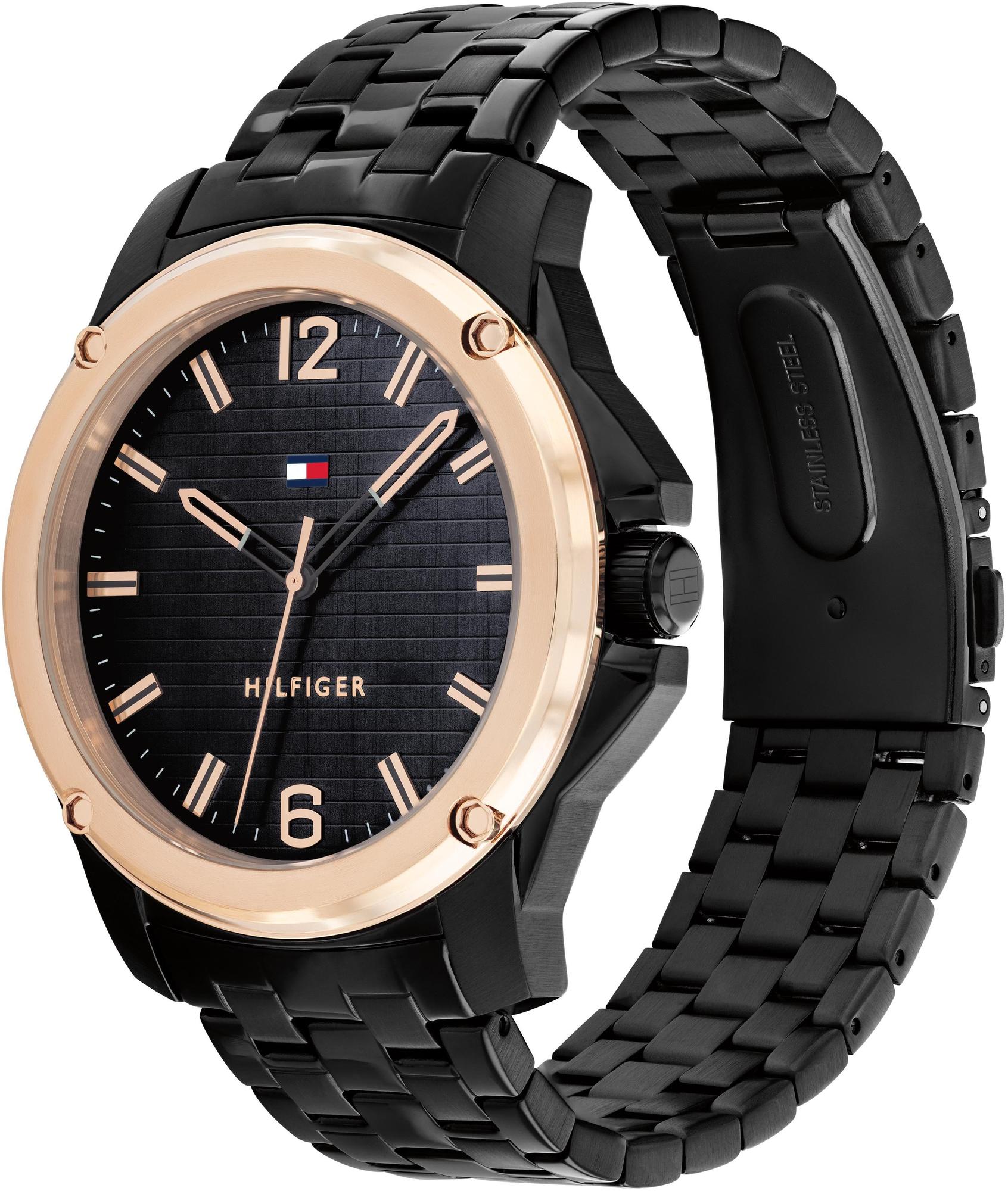 Tommy Hilfiger 1710488 zegarek czarny klasyczny Męskie bransoleta