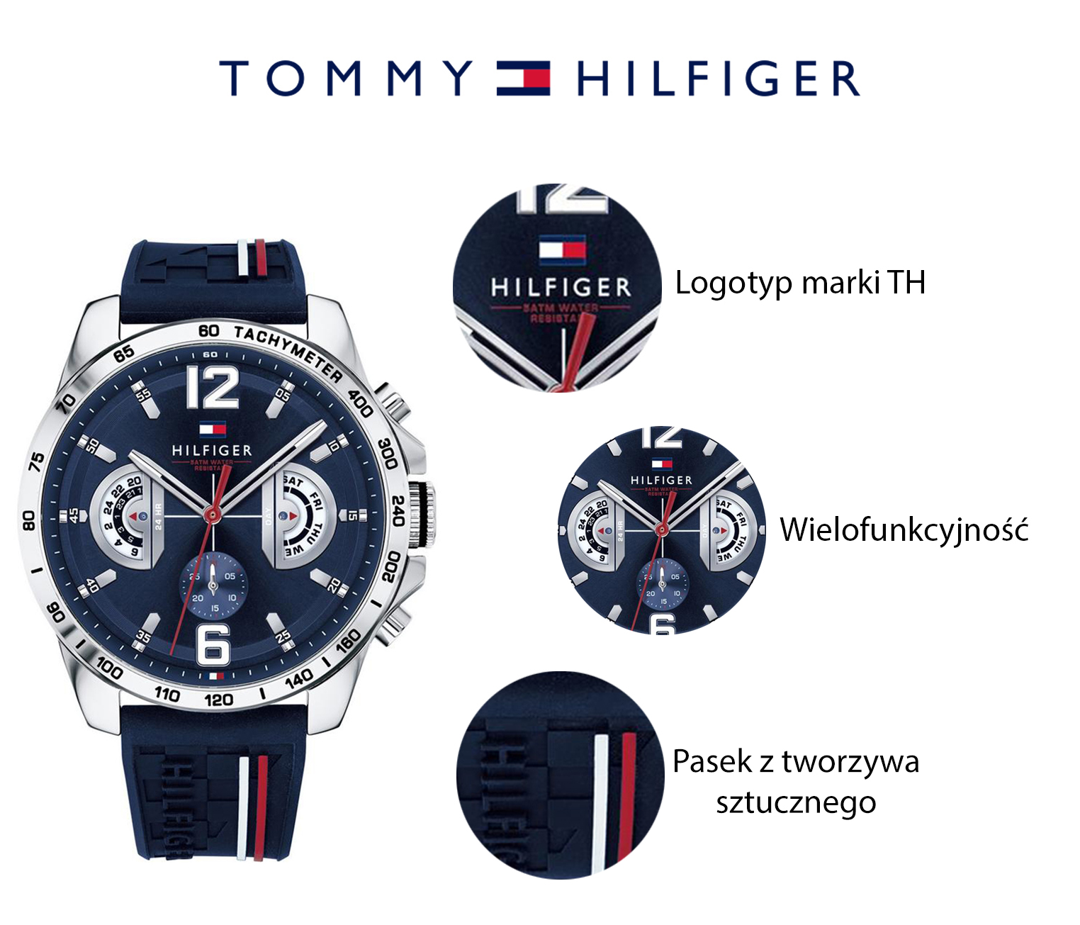 Tommy Hilfiger 1791476 zegarek męski Męskie - miniatura 2