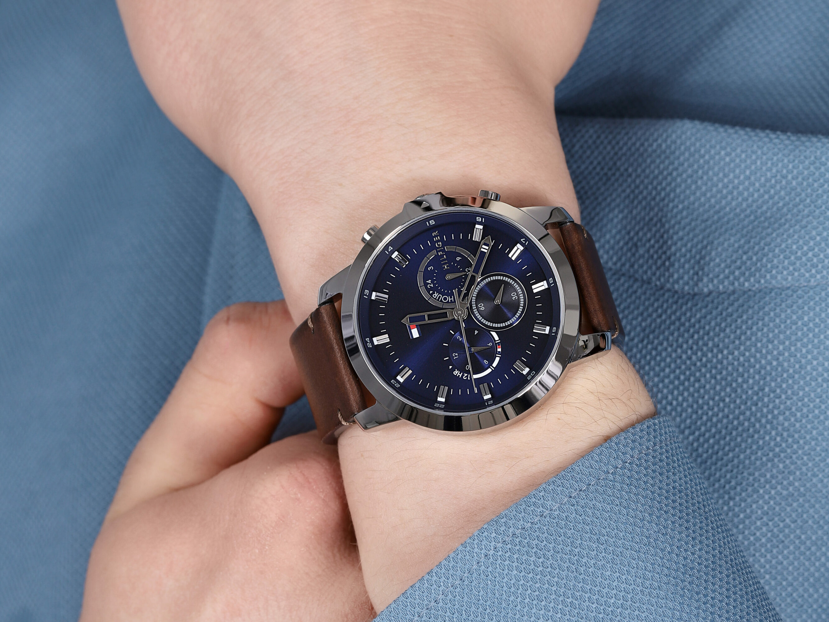 Tommy Hilfiger 1791797 zegarek srebrny klasyczny Męskie pasek - miniatura 2