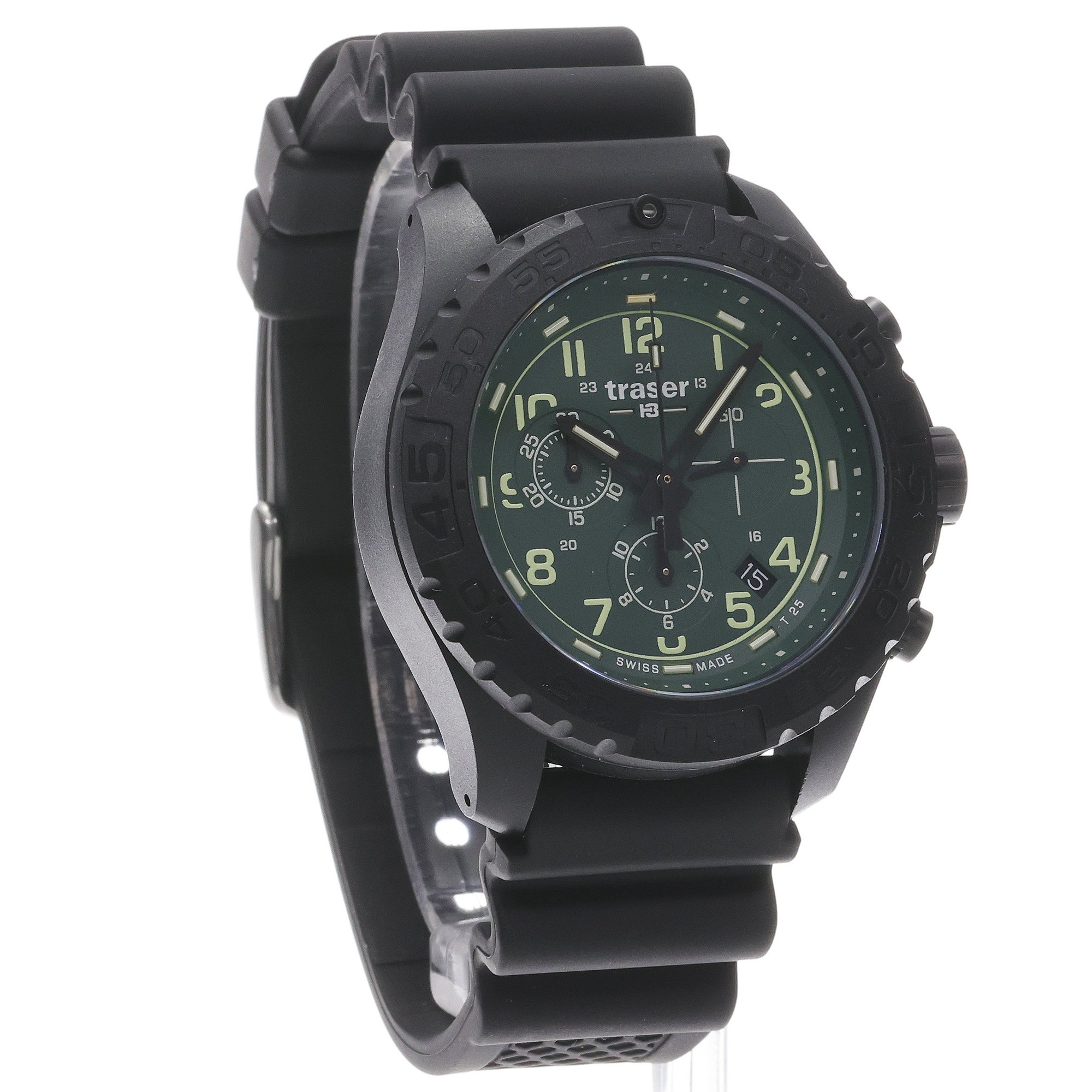 Traser TS-109048v1 P96 OdP Evolution Chrono Green Rubber Strap zegarek sportowy P96 Outdoor Pioneer Evolution - miniatura 3