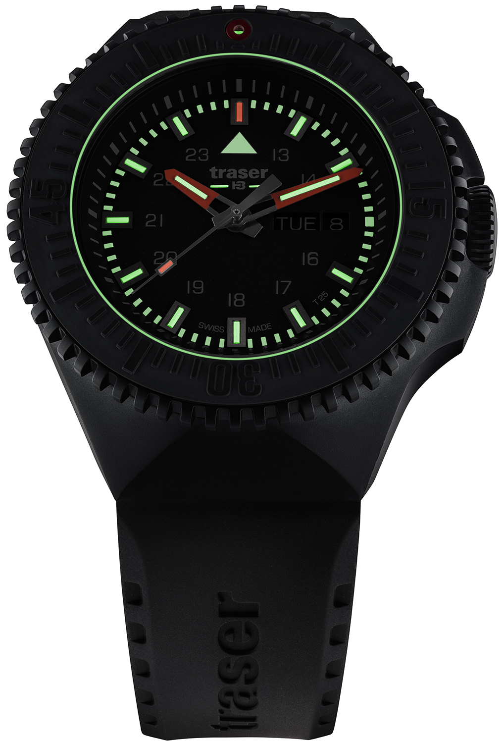 Traser TS-109855 zegarek czarny sportowy P69 Black Stealth pasek - miniatura 3