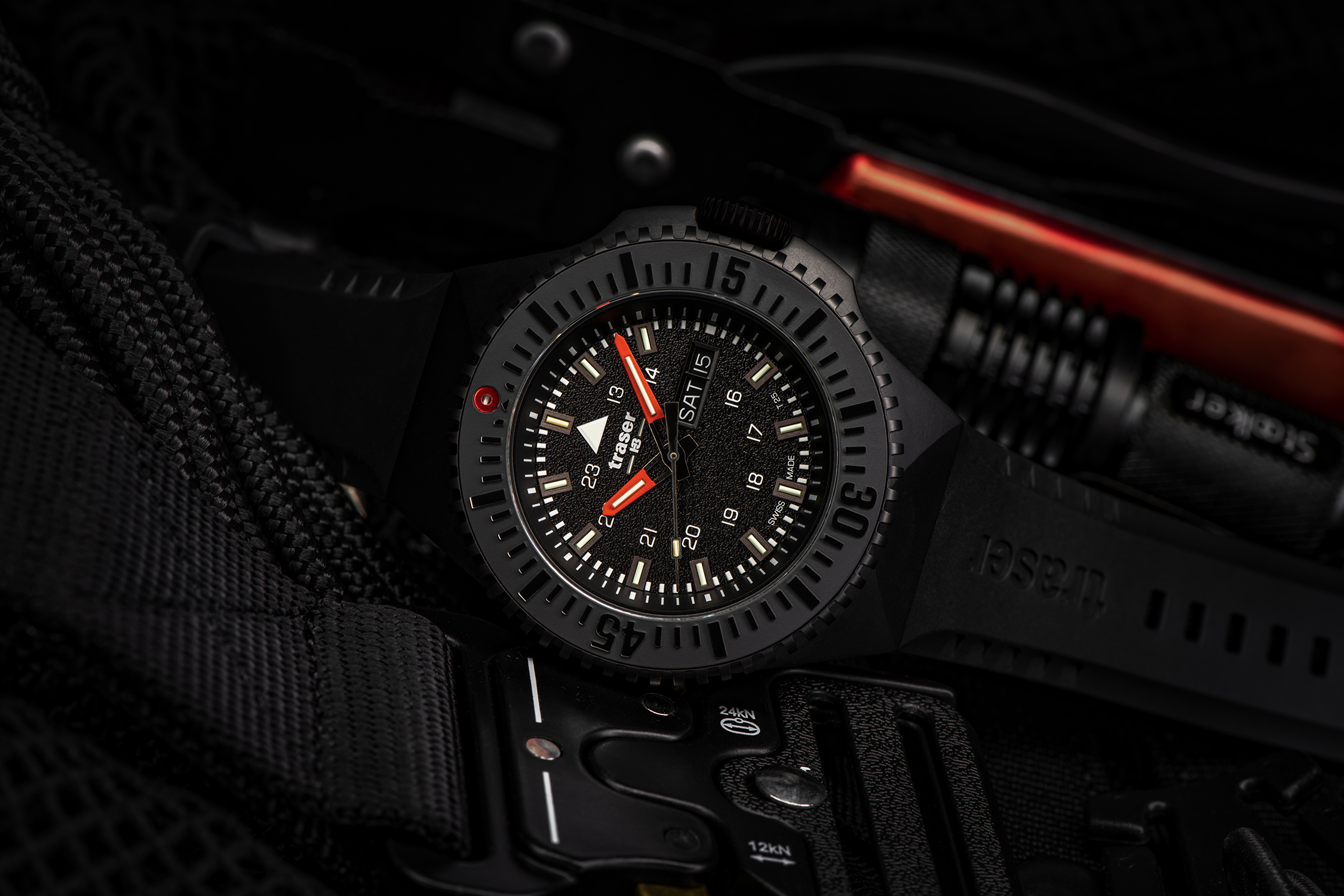 Traser TS-109855 zegarek męski sportowy P69 Black Stealth pasek - miniatura 8