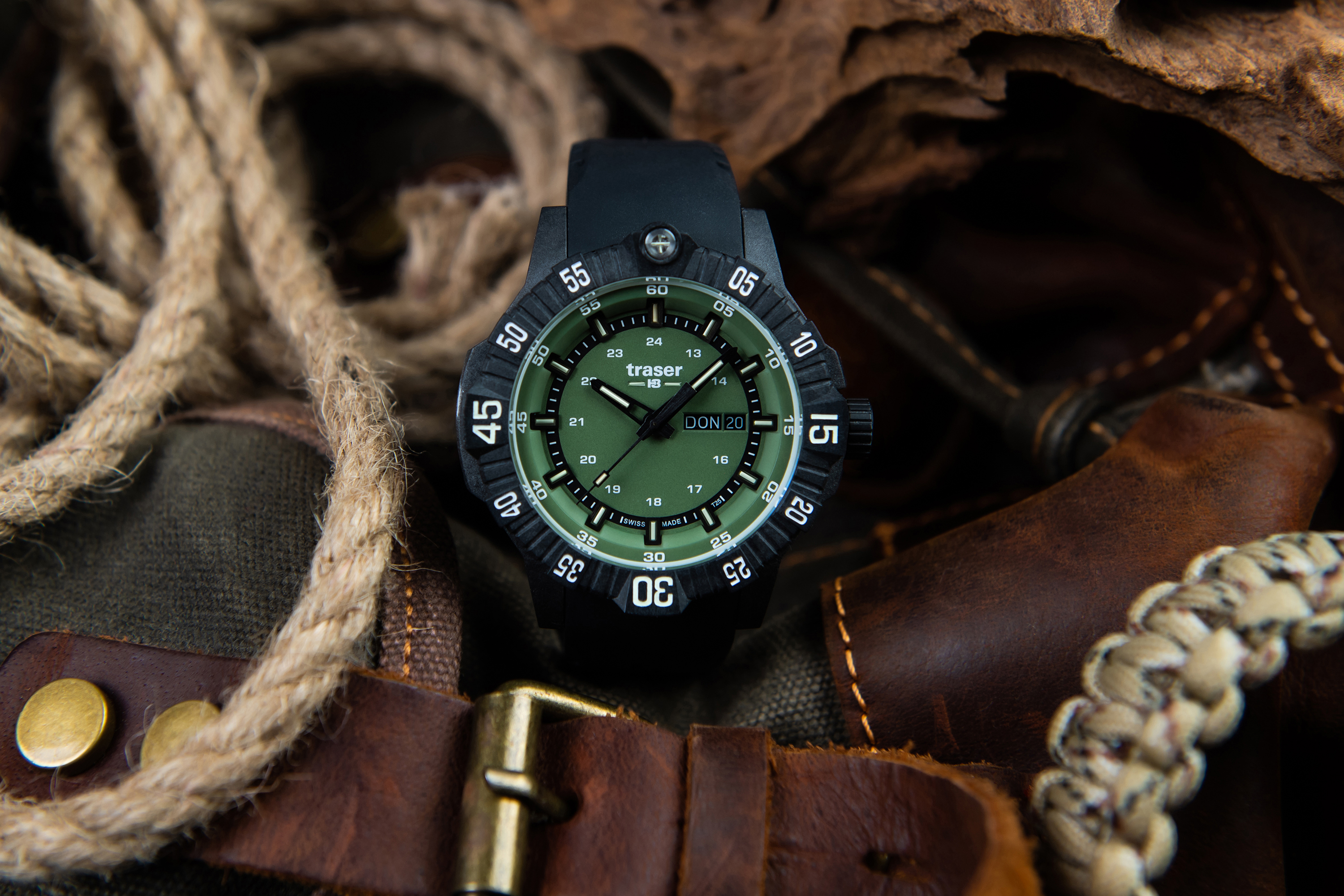 Traser TS-110727 P99 Q Tactical Green Rubber Strap zegarek wojskowy P99 Q Tactical - miniatura 4