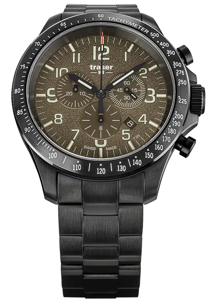 Traser TS-109460 P67 Officer Pro P67 Officer Pro Chronograph Khaki Steel Bracelet - zdjęcie 1