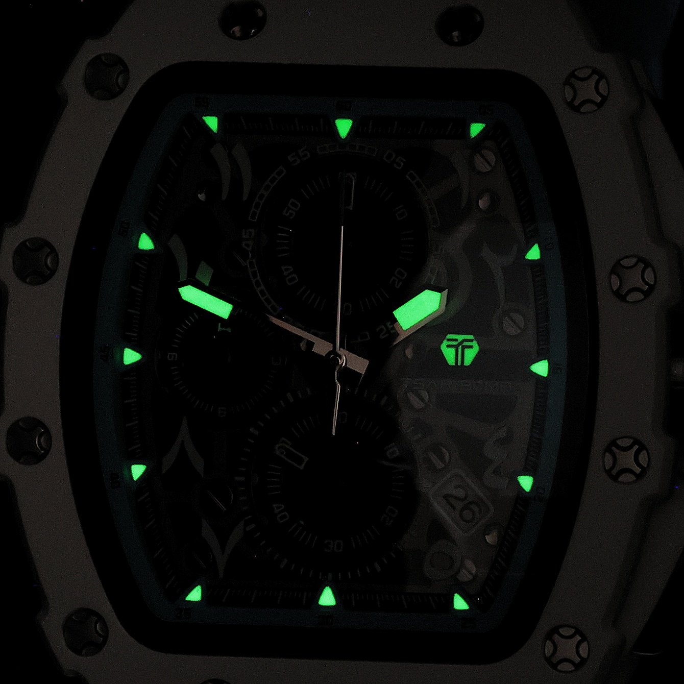 Tsar Bomba TB8204QA-02 Elemental Calendar Arab Blue Elemental sportowy zegarek biały