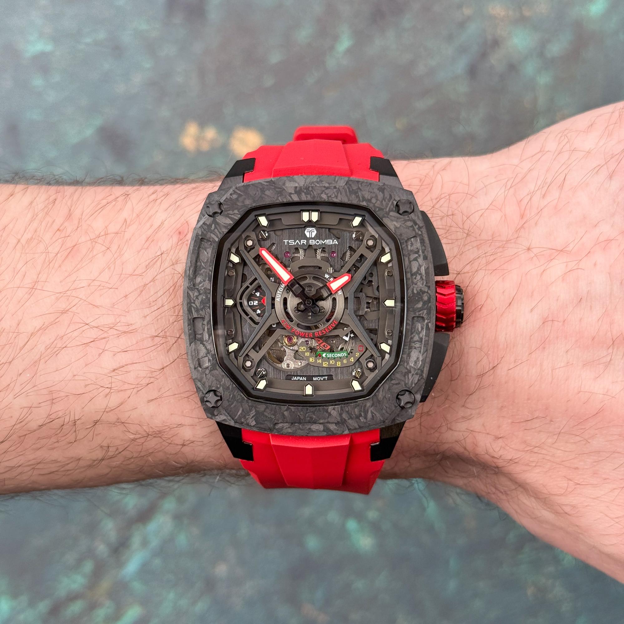 Tsar Bomba TB8605-01 zegarek męski sportowy Dark Matter pasek