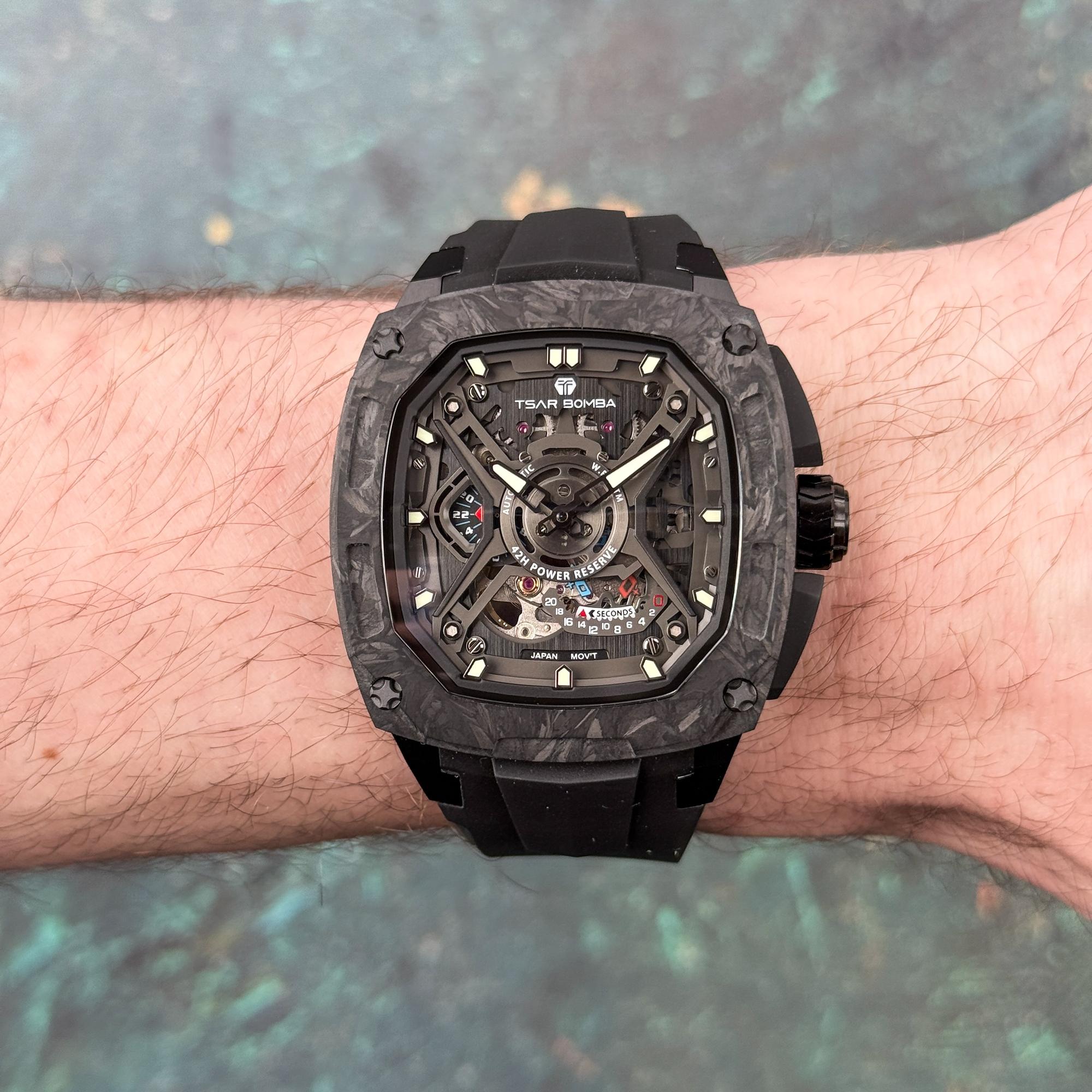 Tsar Bomba TB8605-04 Dark Matter 5 Automatic Black Dark Matter sportowy zegarek czarny
