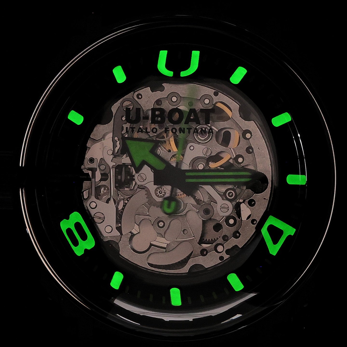 U-BOAT 3347 U-65 U-65 AUTOMATIC 44mm PVD GREEN zegarek męski klasyczny mineralne utwardzane