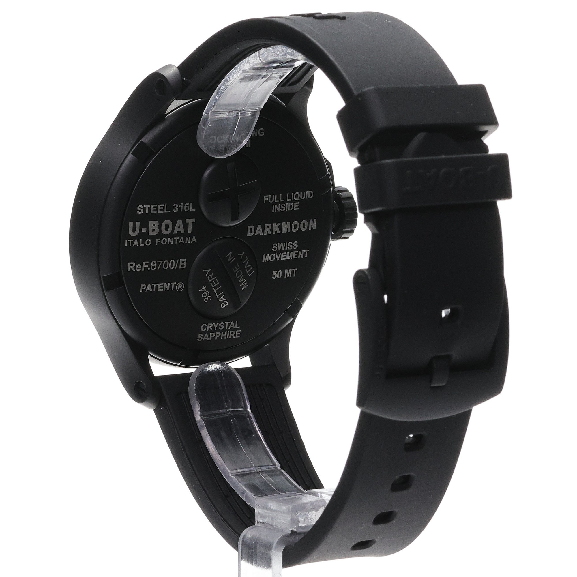 U-BOAT 8700 zegarek męski klasyczny Darkmoon pasek