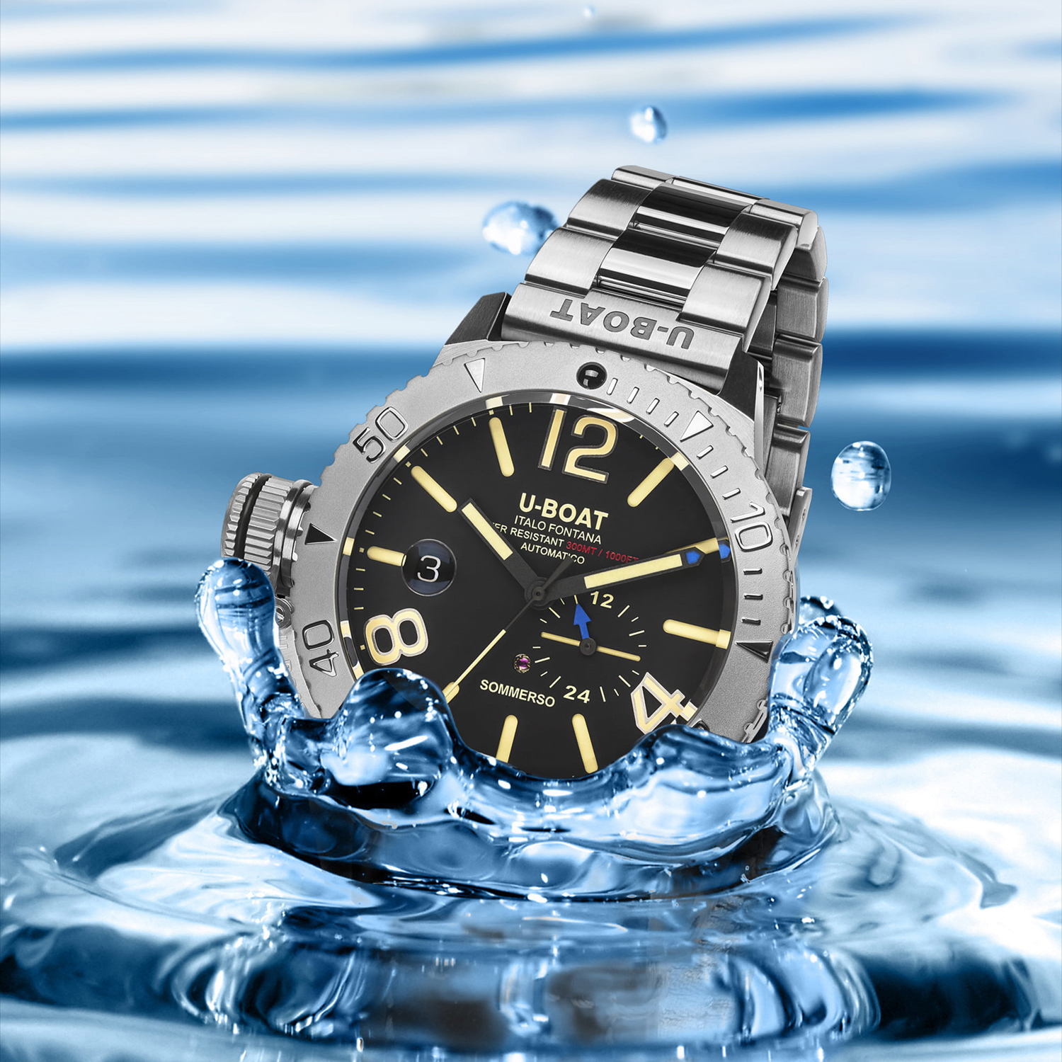 U-BOAT 9007/A/MT zegarek Dual Time