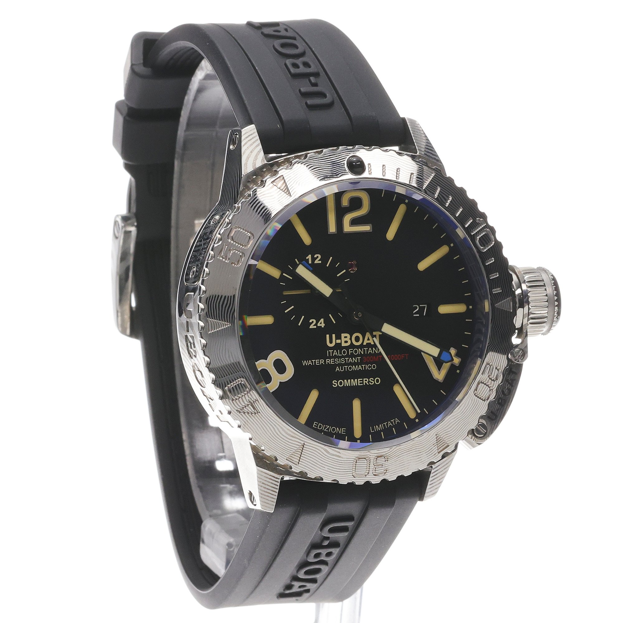U-BOAT 9988 Sommerso Sommerso Damascus Right Limited Edition zegarek męski typudiver szafirowe - miniatura 3