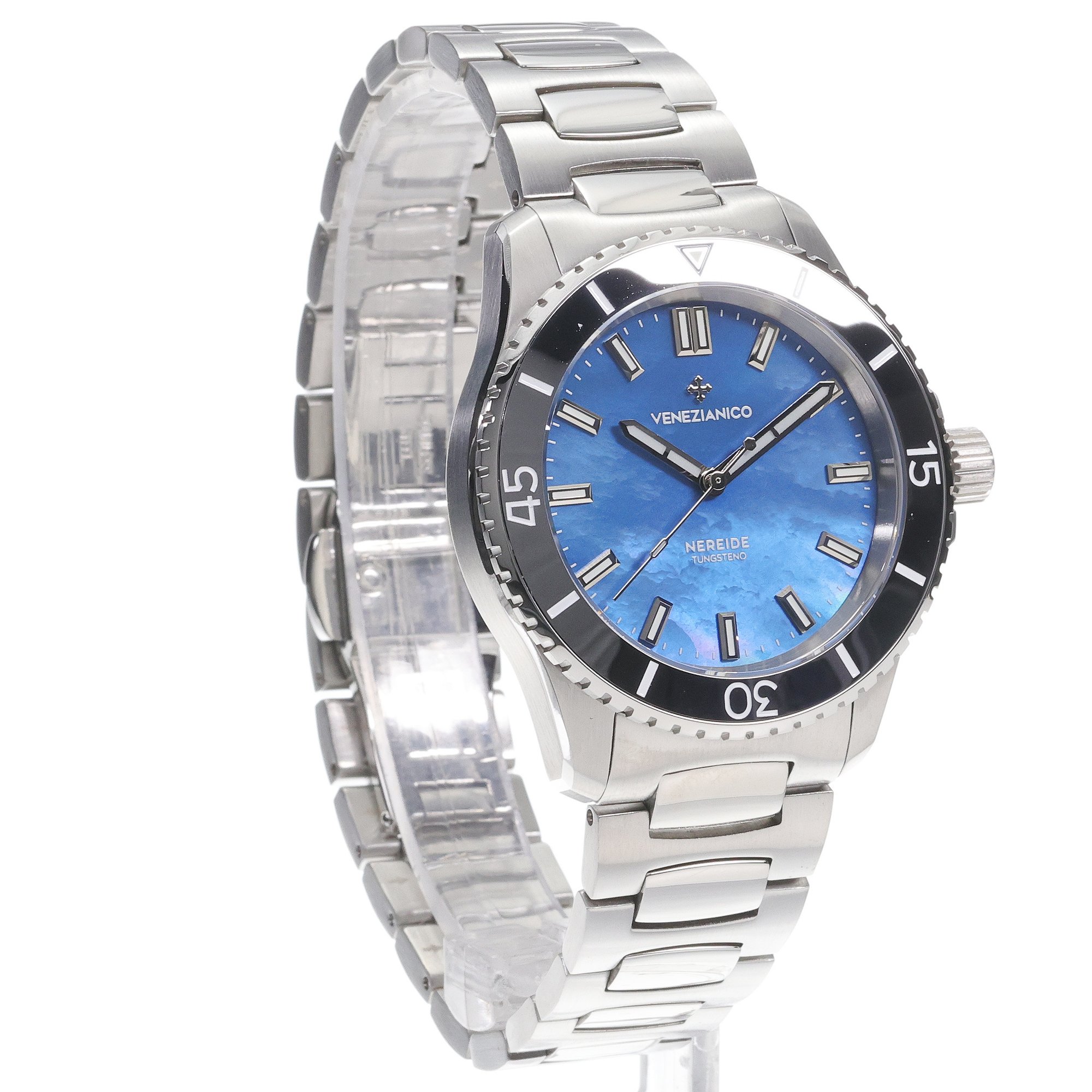 Venezianico 3121541C NEREIDE TUNGSTENO 39 Nereide Tungsteno klasyczny zegarek srebrny
