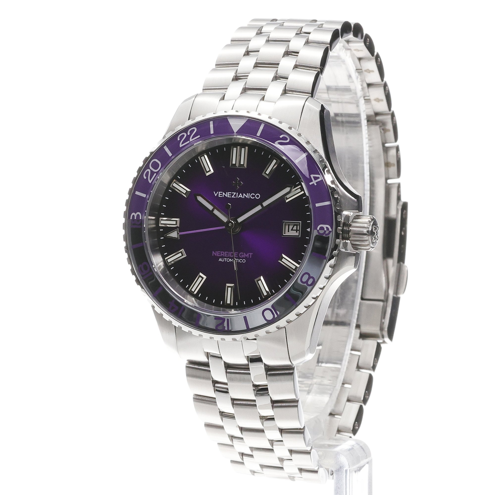 Venezianico 3521512S zegarek męski elegancki Nereide GMT bransoleta - miniatura 2