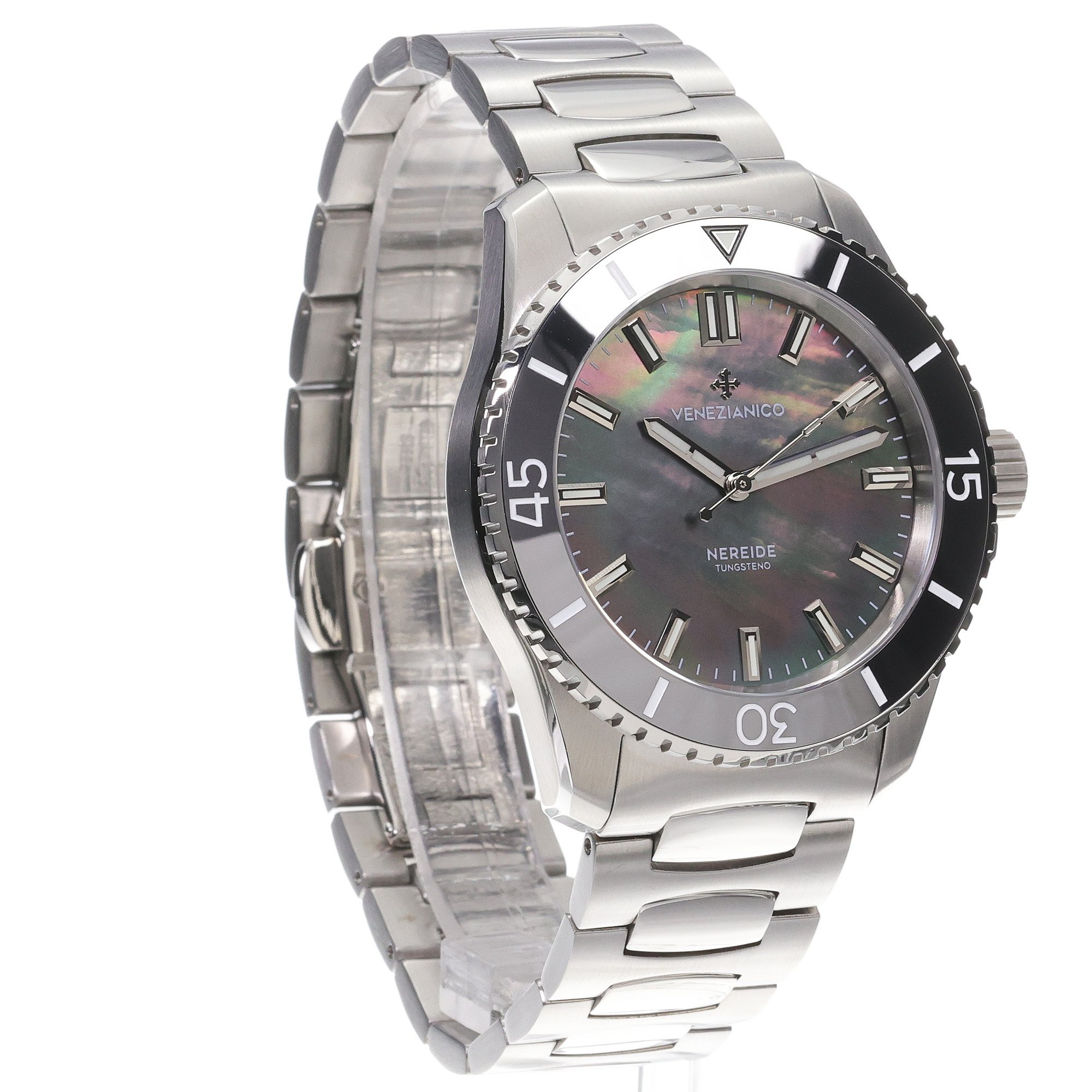 Venezianico 3921540C zegarek srebrny elegancki Nereide Tungsteno bransoleta