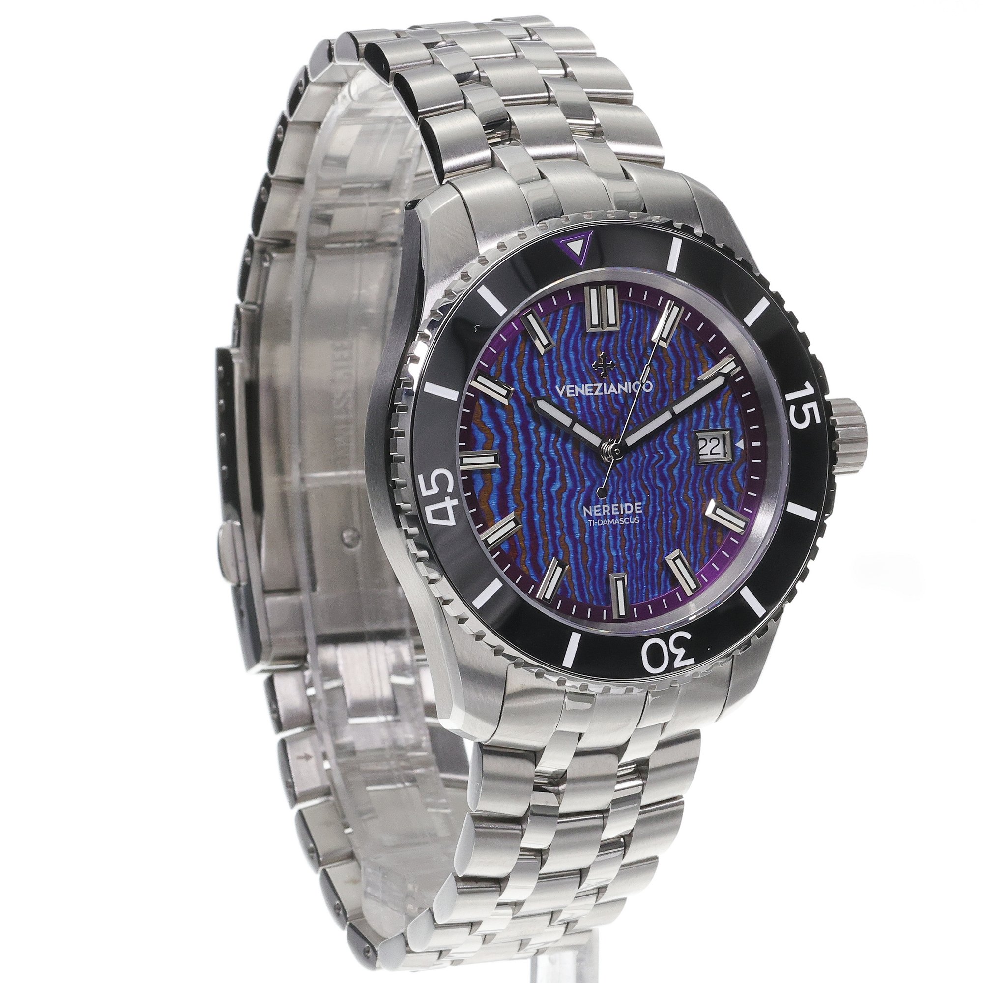 Venezianico Nereide Ti-Damascus Nereide Ti-Damascus Limited Edition Nereide luksusowy zegarek srebrny