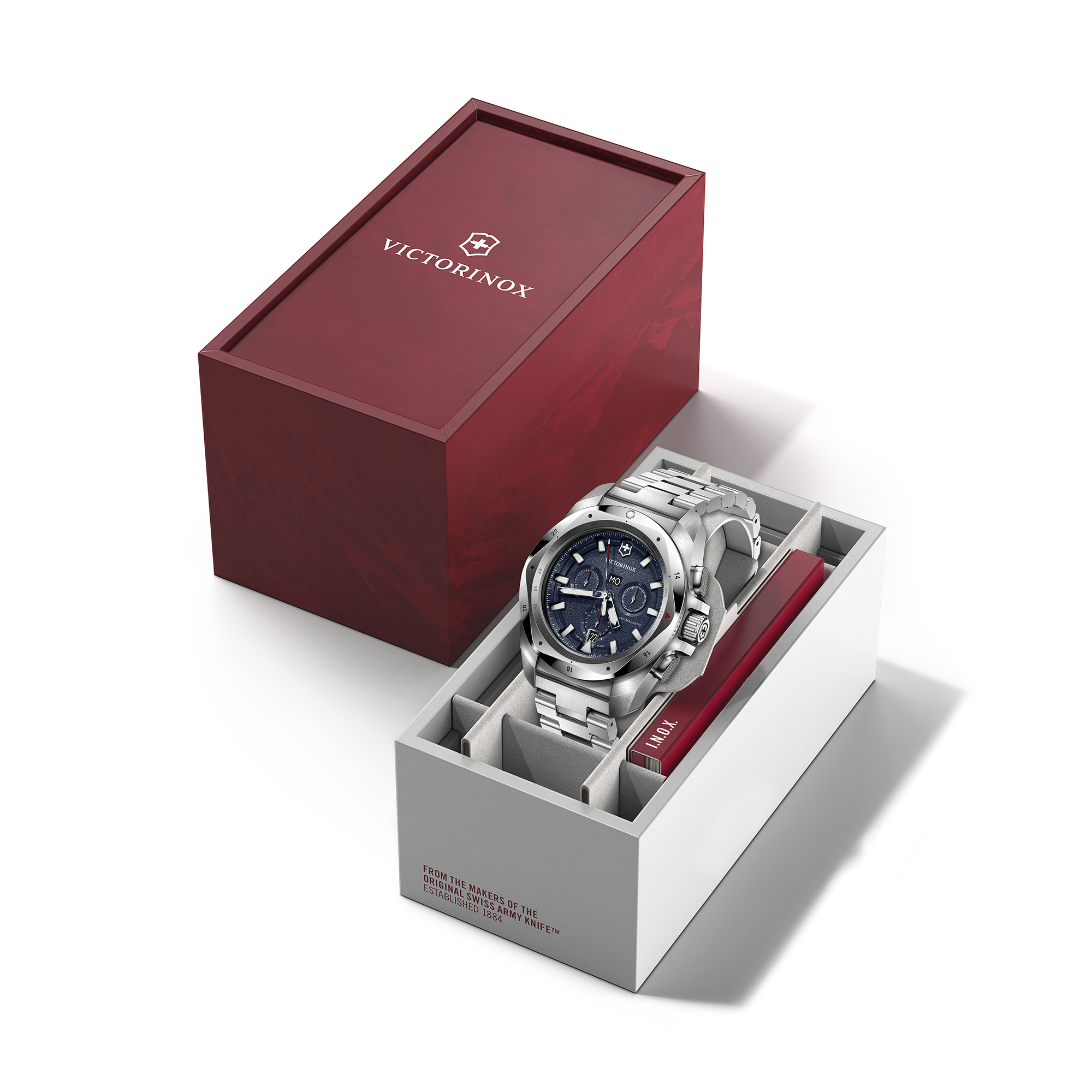 Victorinox 241985 zegarek srebrny klasyczny INOX bransoleta