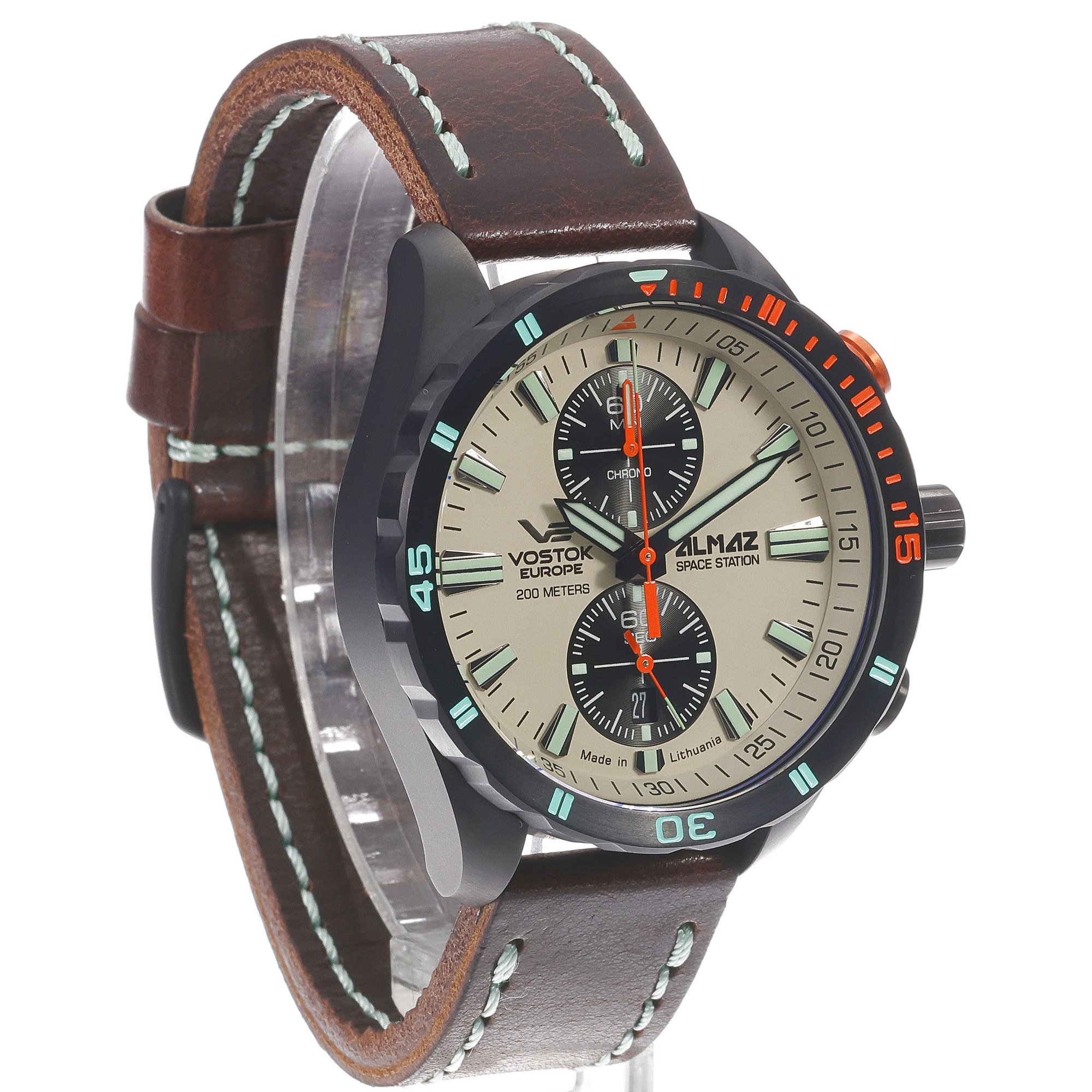 Vostok Europe 6S11-320C677 zegarek czarny luksusowy Almaz pasek