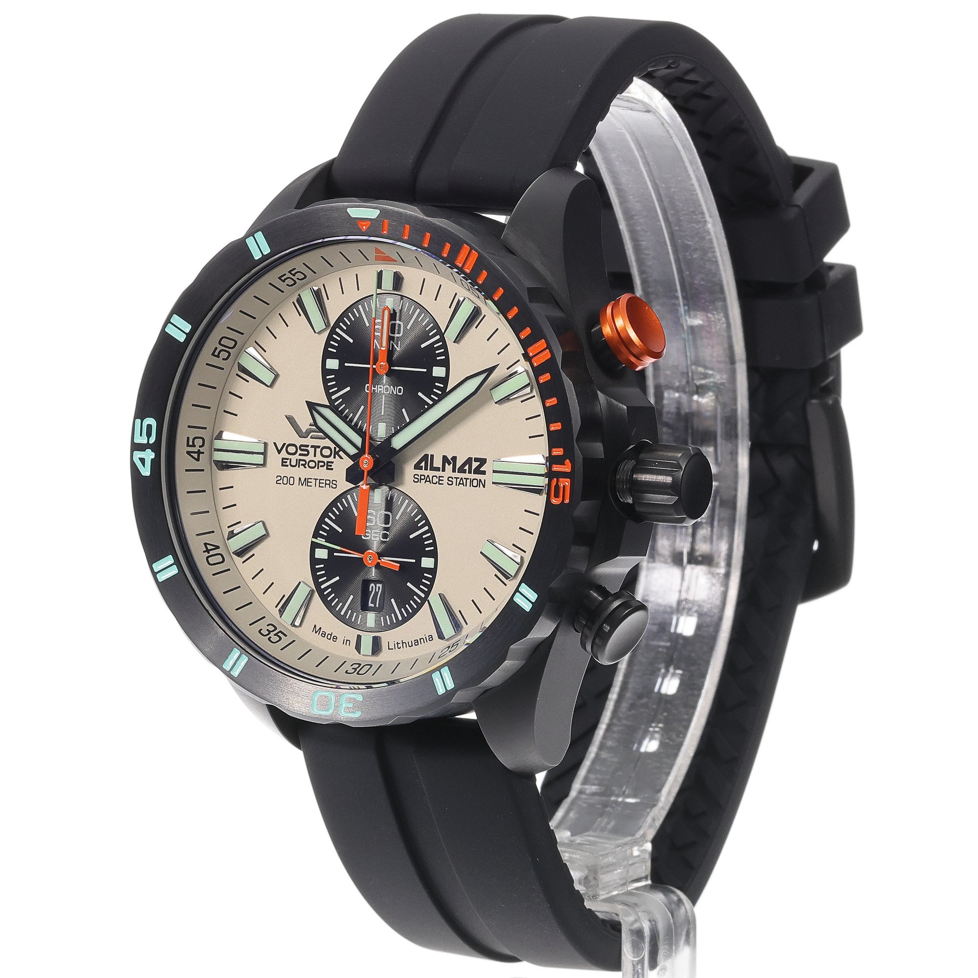 Vostok Europe 6S11-320C677S zegarek czarny luksusowy Almaz pasek