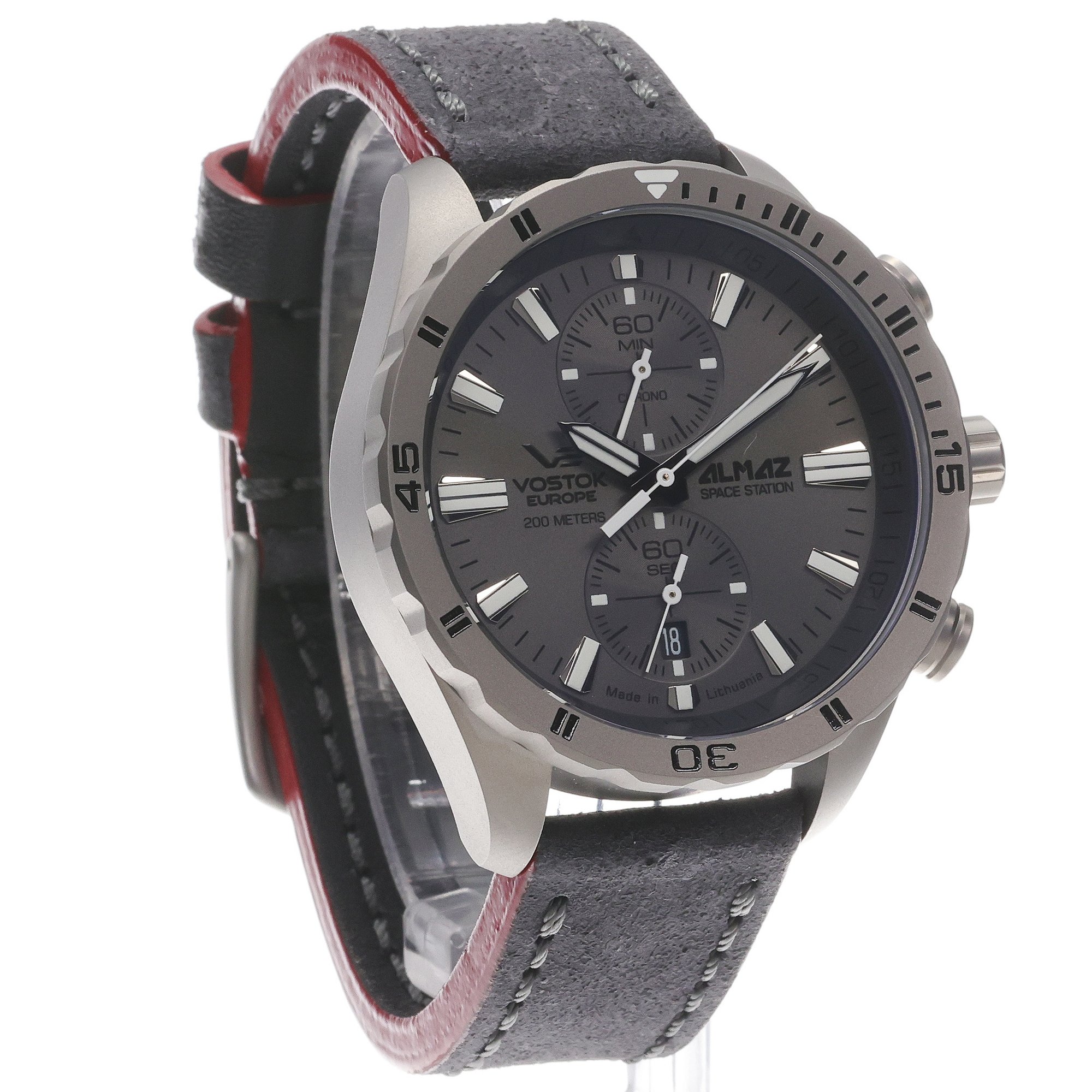 Vostok Europe 6S11-320H264 Almaz Space Station Chrono Titanium zegarek klasyczny Almaz - miniatura 3