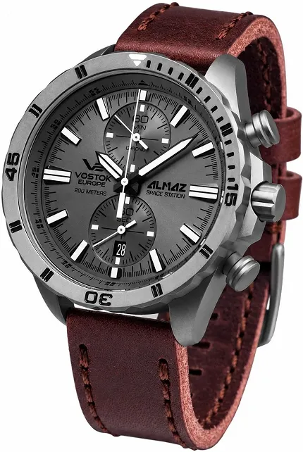 Vostok Europe 6S11-320H264LBR Almaz Almaz Space Station Chrono Titanium