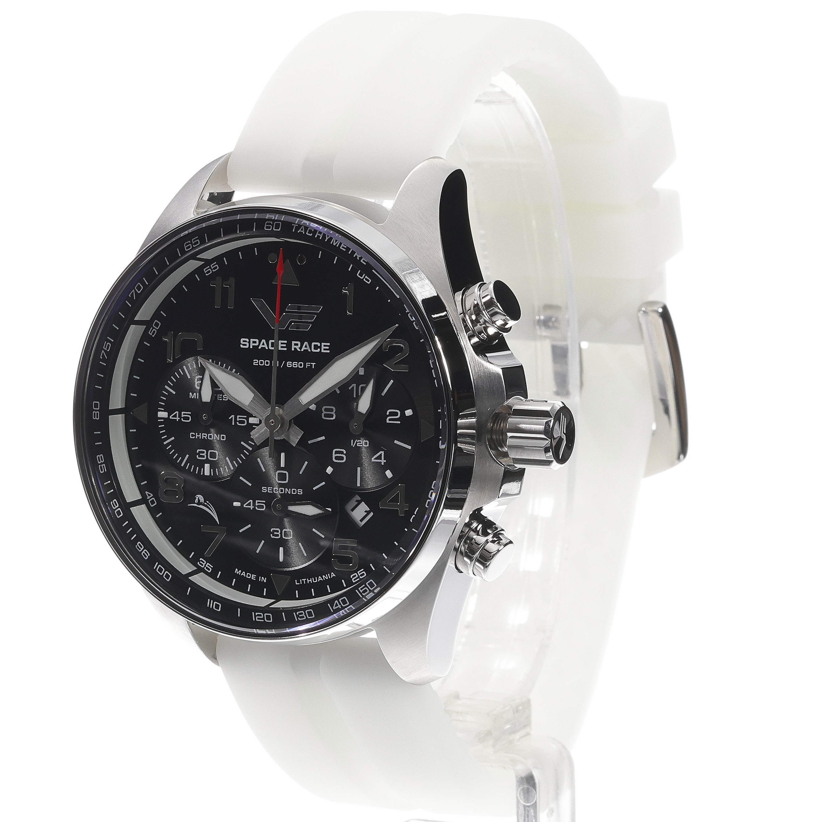 Vostok Europe 6S20-325A741SWL Space Race Black Chrono Space Race sportowy zegarek srebrny