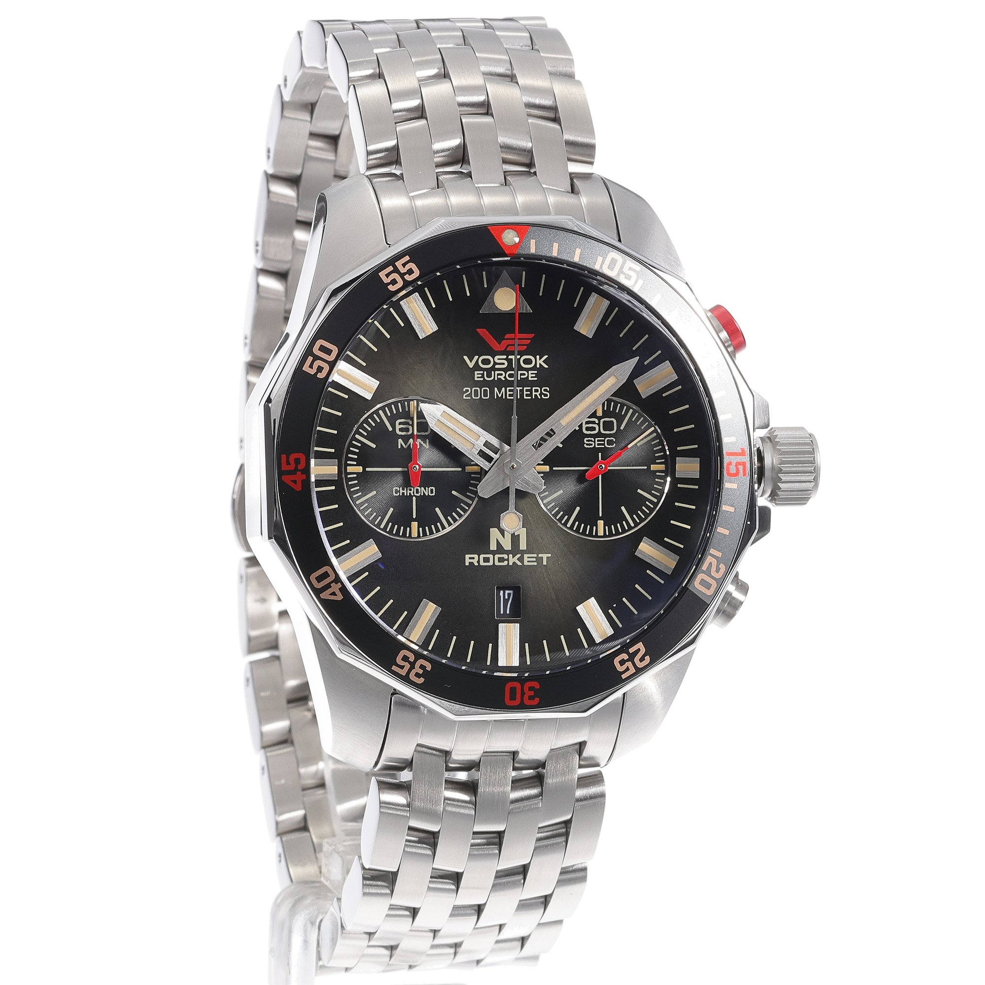 Vostok Europe 6S21-225A618B zegarek srebrny klasyczny N1 Rocket bransoleta - miniatura 3