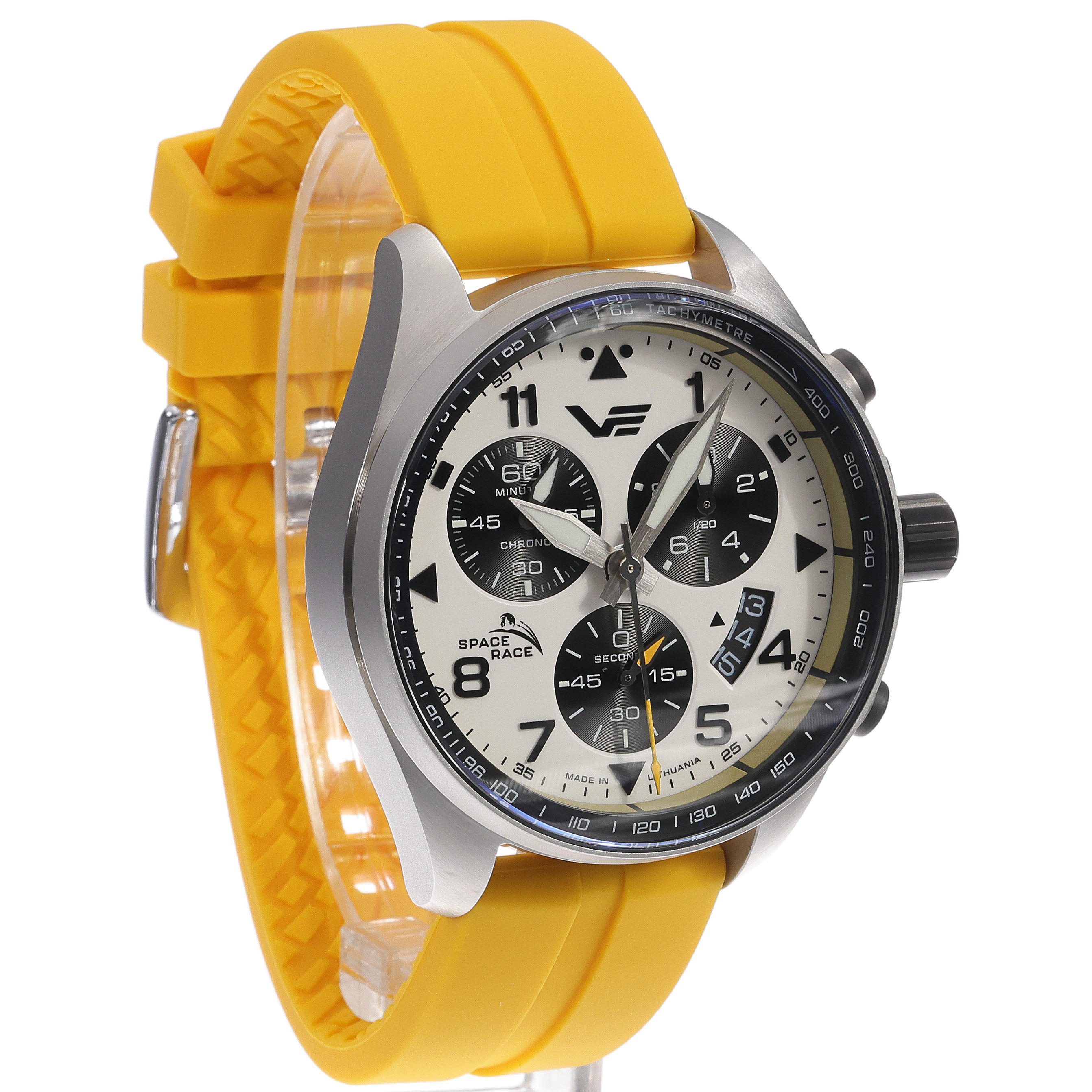 Vostok Europe 6S30-325A743SY zegarek srebrny sportowy Space Race pasek