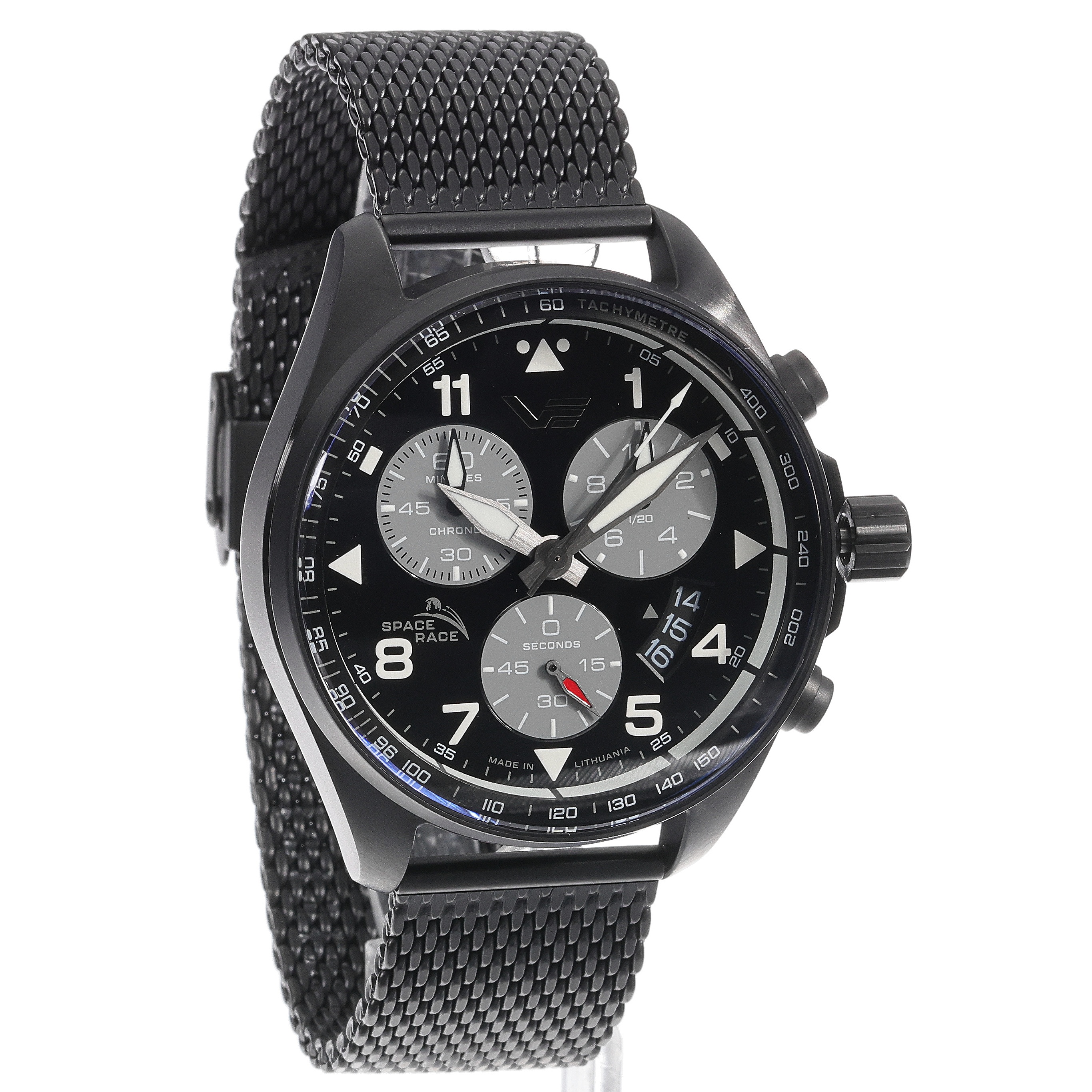Vostok Europe 6S30-325C744B zegarek srebrny sportowy Space Race bransoleta