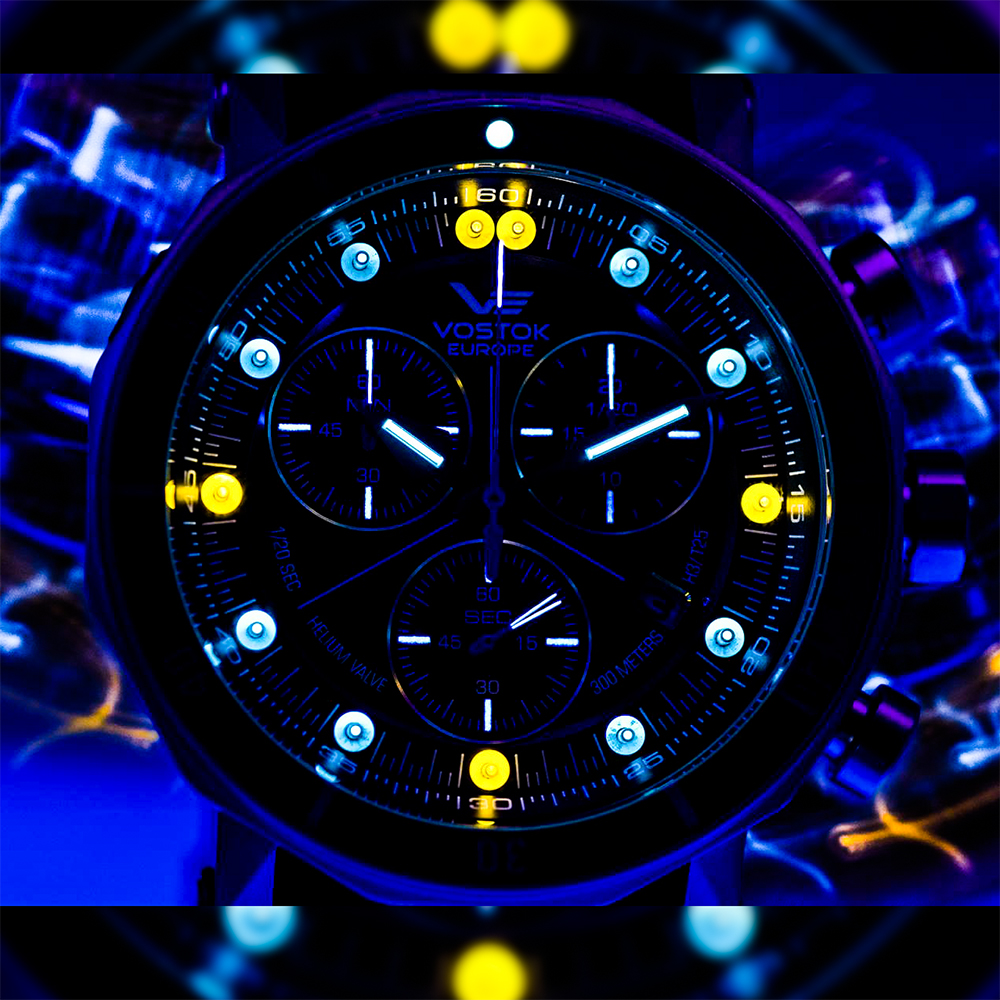 Vostok Europe 6S30-6203211B zegarek czarny klasyczny Lunokhod bransoleta