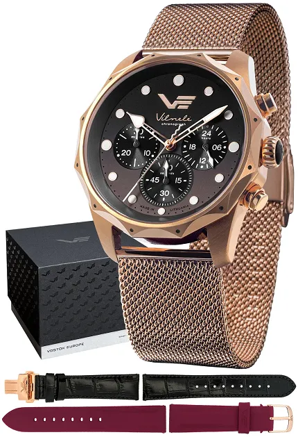 Vostok Europe JS20-125B751BM Vilnele Vilnele Chronograph Mesh 39mm