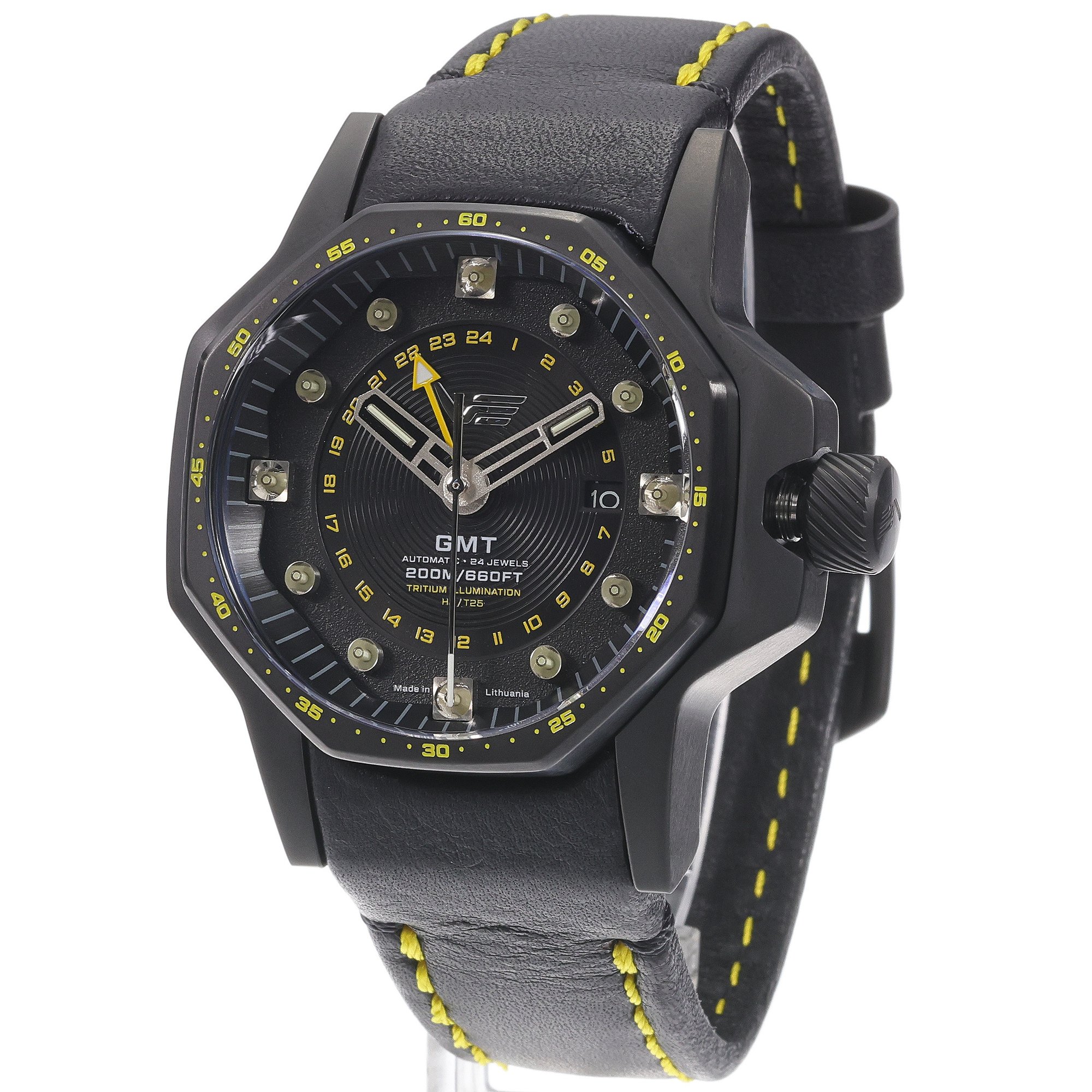 Vostok Europe NH34-640C703 Atomic Age Fermi Line Automatic GMT Atomic Age klasyczny zegarek czarny - miniatura 2
