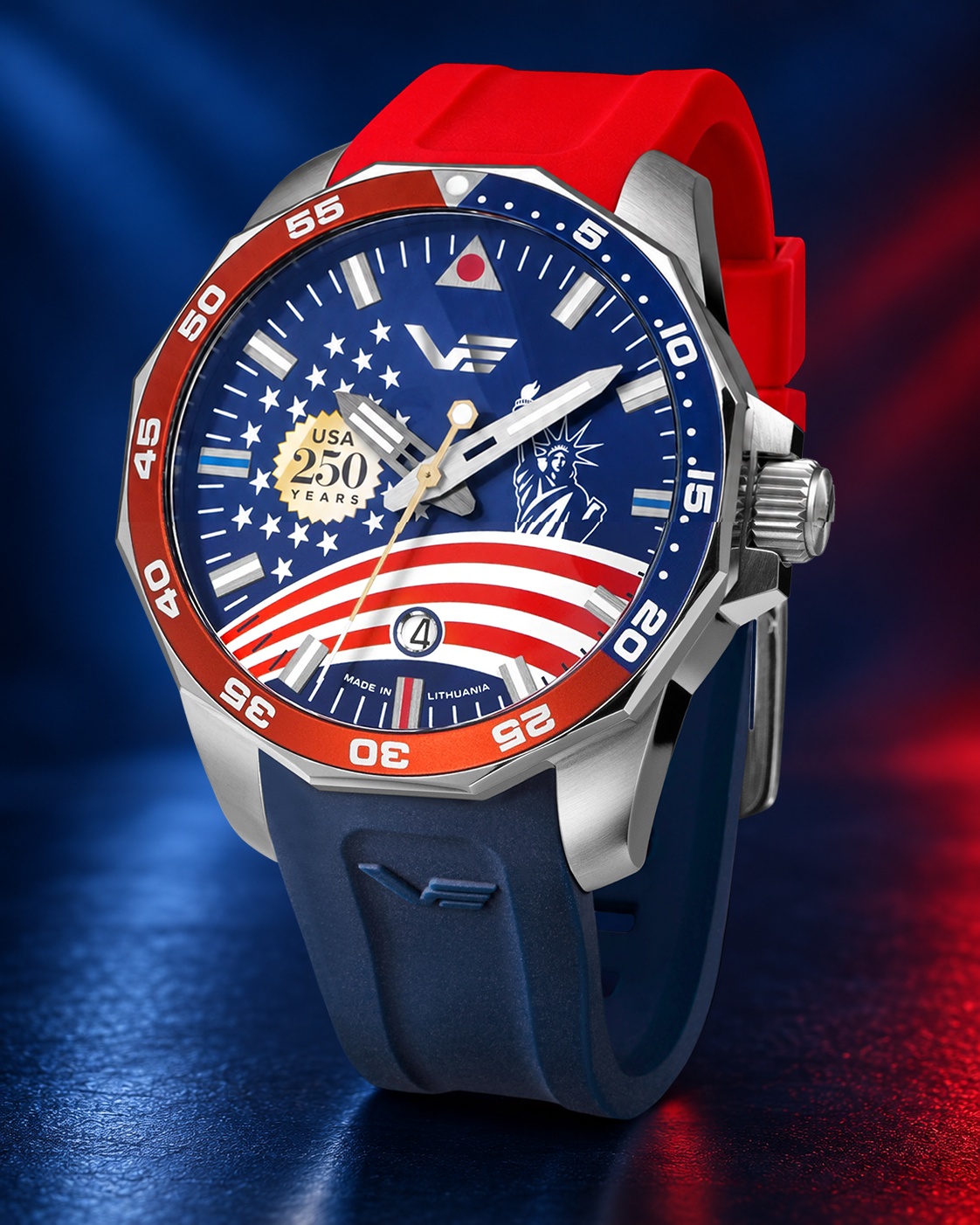 Vostok Europe NH35A-225AS22 Rocket N-1 Automatic USA 250 Years Edition N1 Rocket typudiver zegarek srebrny