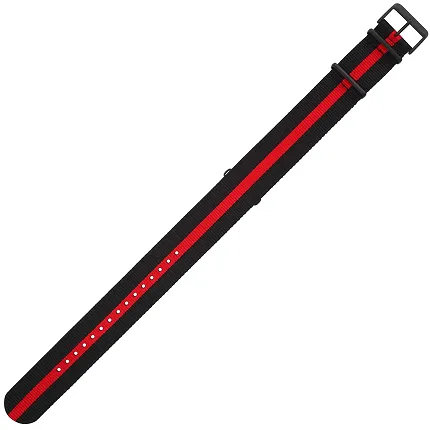 Vostok Europe Pasek Expedition - Nylon (4194) czarny z czerwonym śr. czarna kl.