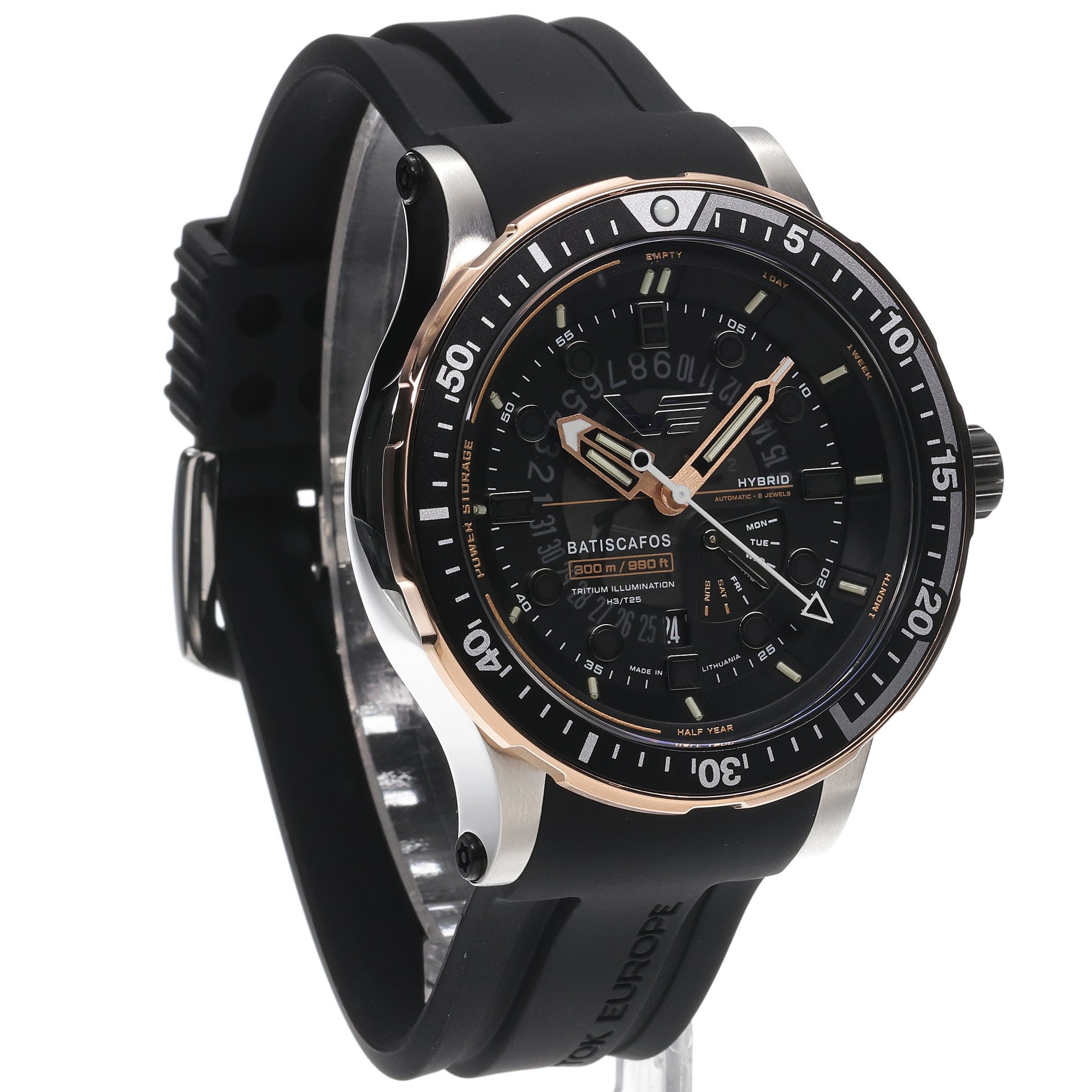 Vostok Europe PX84-511E769S Batiscafos Hybrid Batiscafos sportowy zegarek srebrny