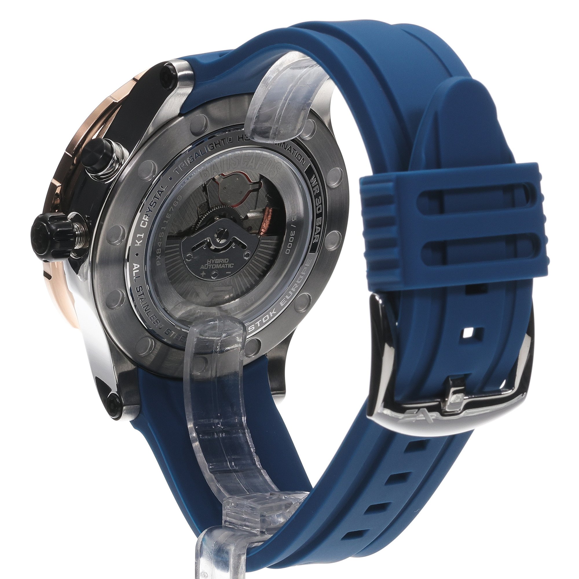 Vostok Europe PX84-511E769SBL Batiscafos Hybrid Batiscafos sportowy zegarek srebrny