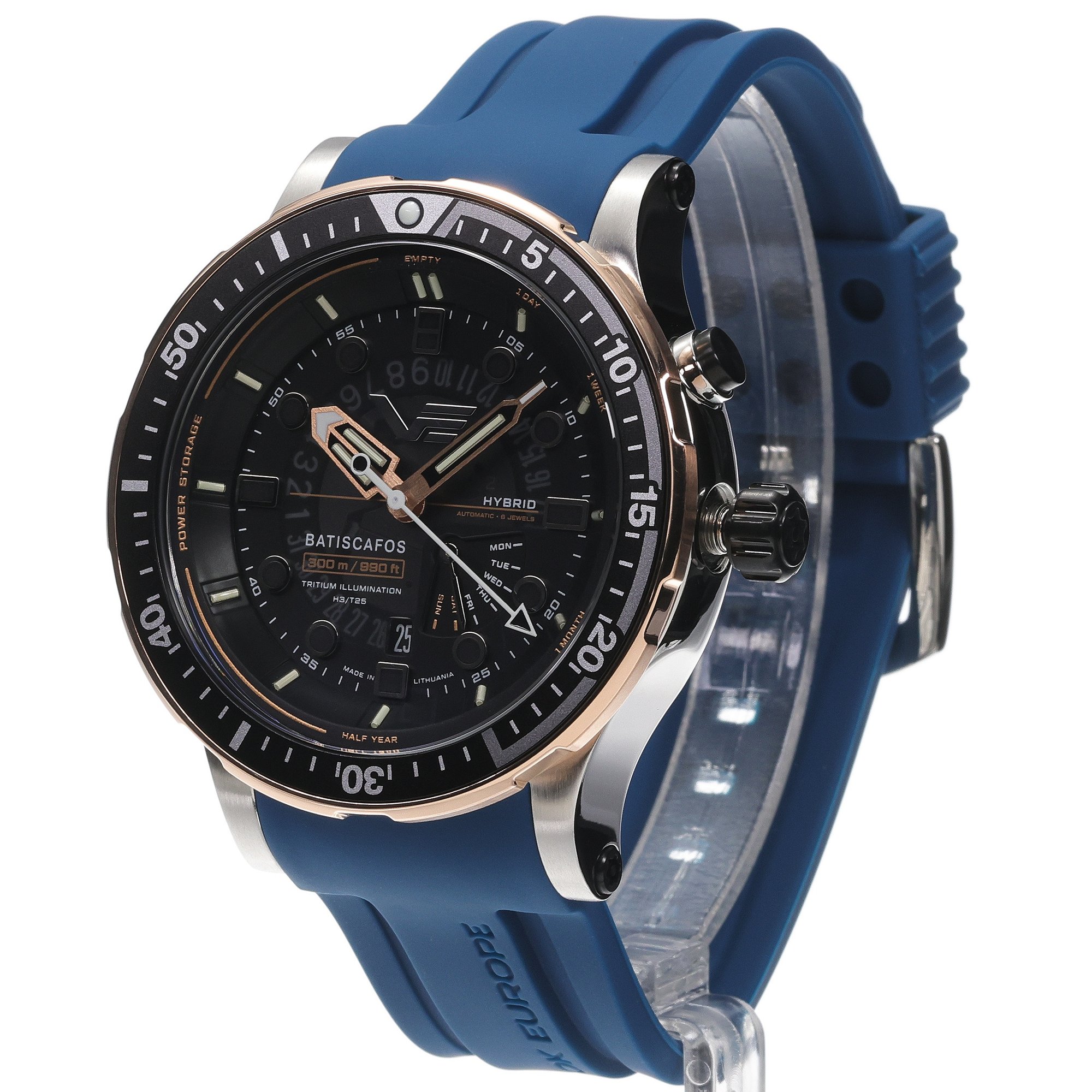 Vostok Europe PX84-511E769SBL zegarek męski sportowy Batiscafos pasek