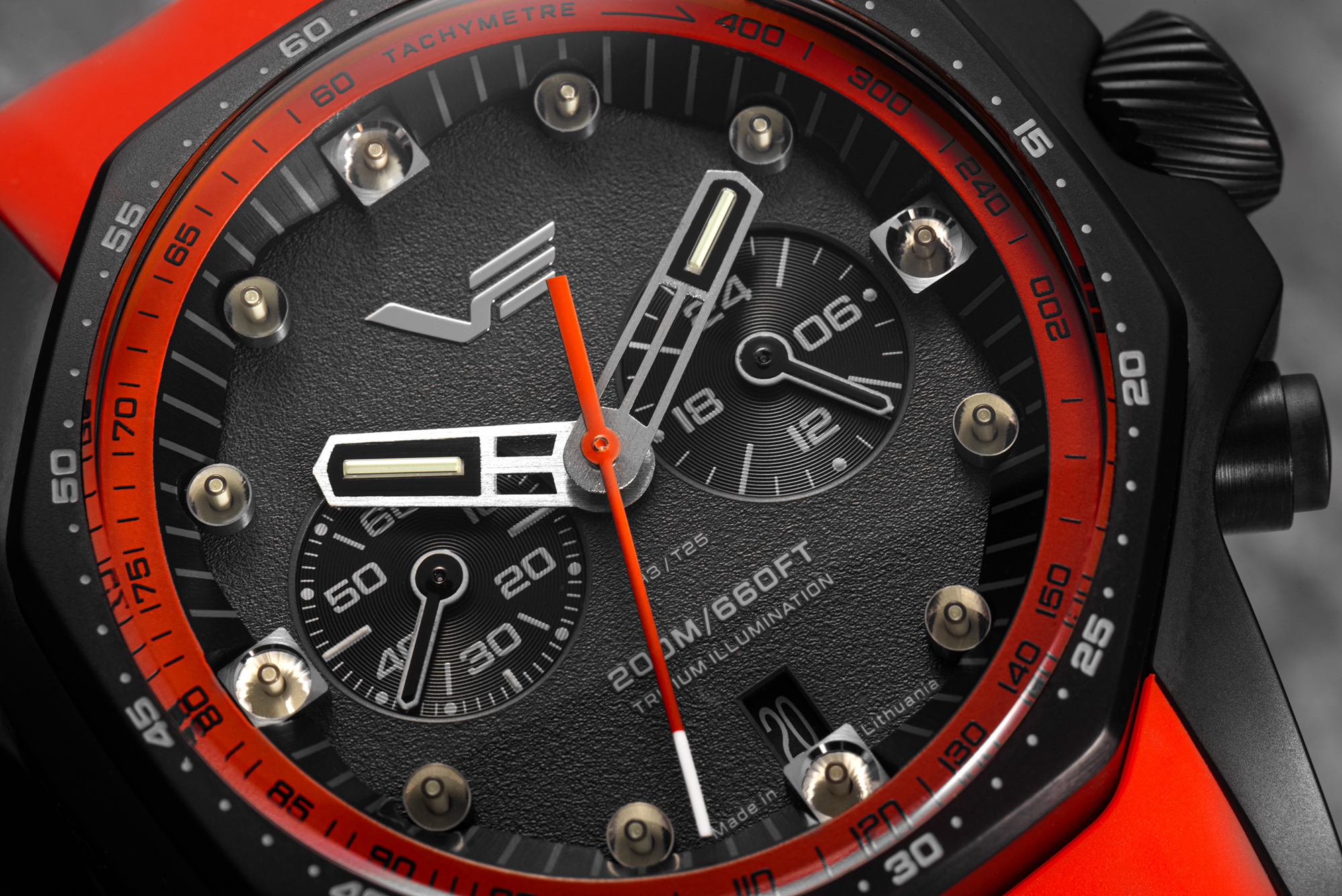 Vostok Europe VK64-640C699SY zegarek czarny sportowy Atomic Age pasek - miniatura 8