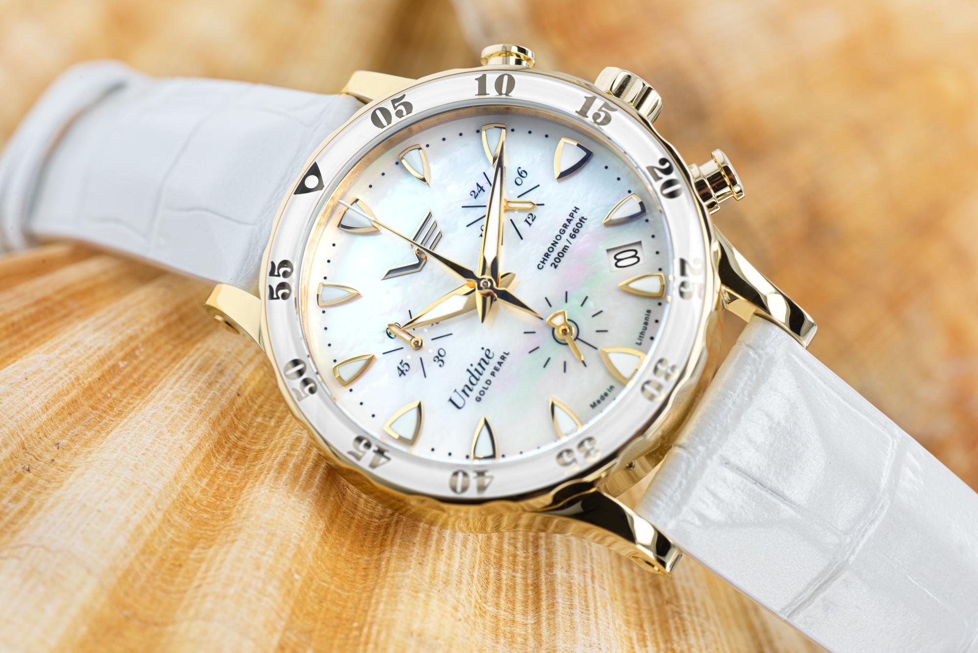 Vostok Europe VK68-515B800 Undine Gold Pearl Chrono 39mm zegarek sportowy Undine - miniatura 4