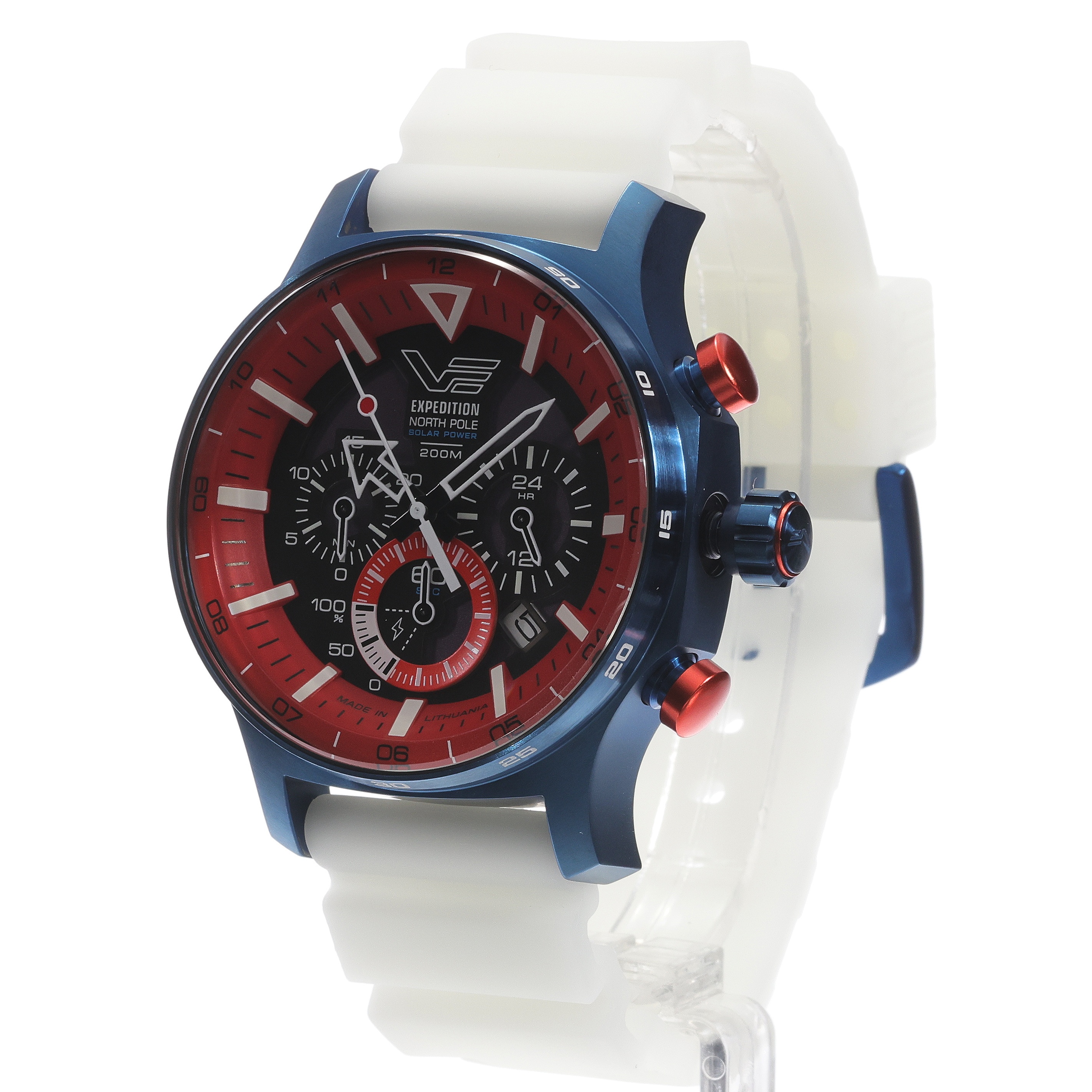 Vostok Europe VR42-595D734SWL Expedition Expedition North Pole 1 Polar Sunrise Solar 47mm zegarek męski sportowy mineralne utwardzane