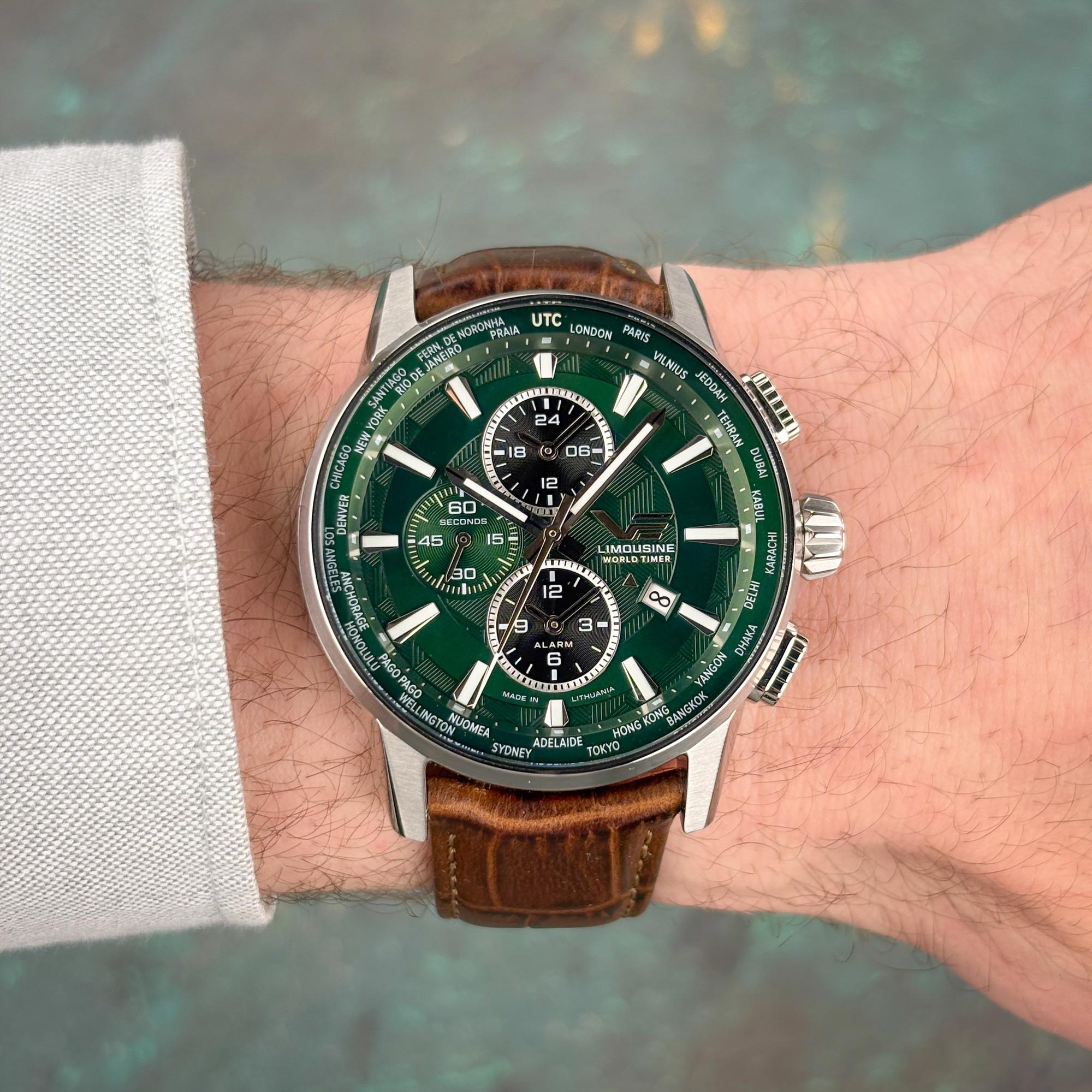 Vostok Europe YM26-561A790 Expedition Limousine 43mm Generation 2 World Time and Alarm zegarek męski klasyczny szafirowe - miniatura 8