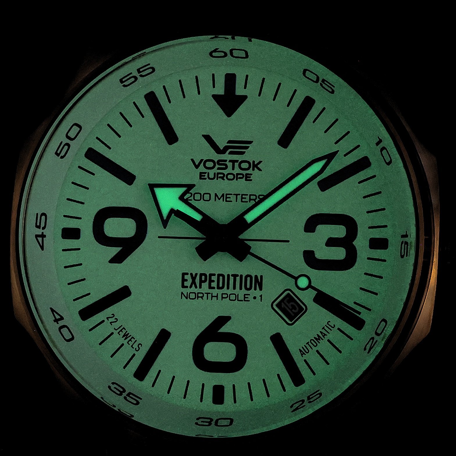 Vostok Europe YN55-595B641 zegarek różowe złoto klasyczny Expedition pasek