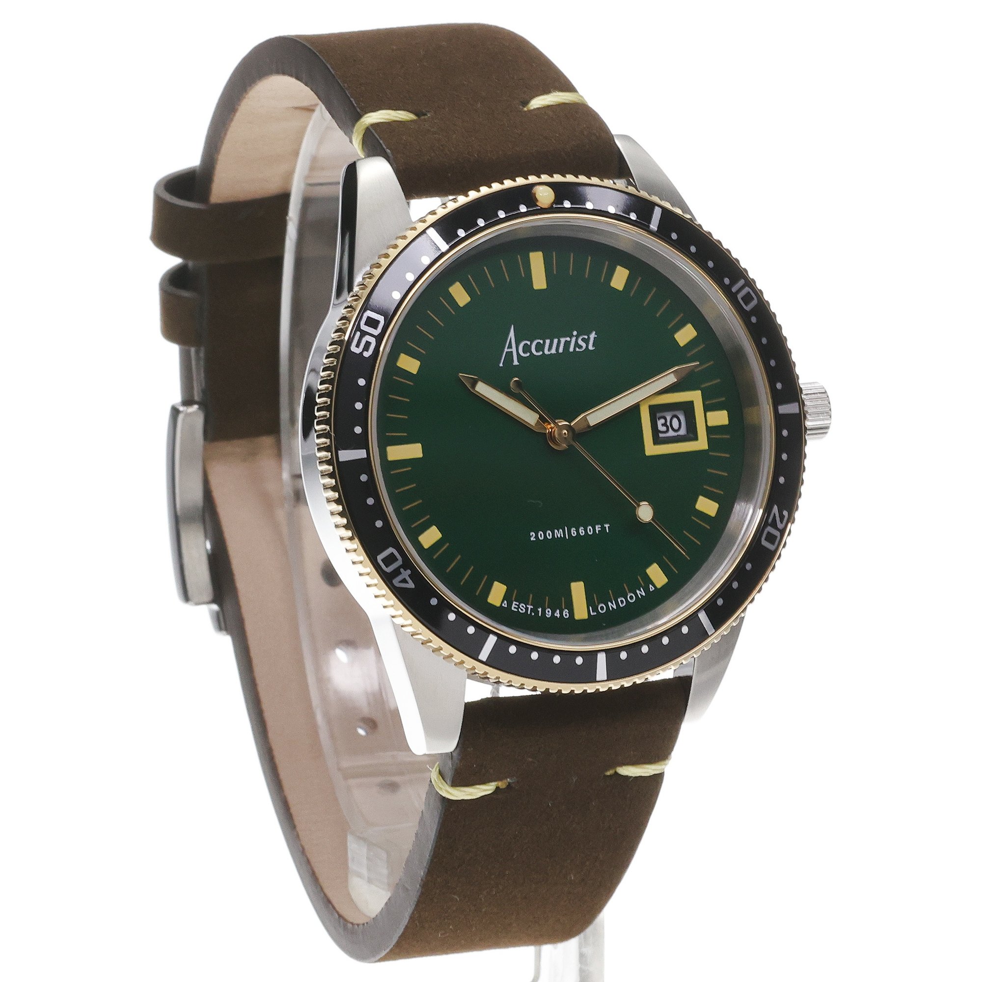 zegarek Accurist 72000 Dive 42mm - Samphire Green Dive szafirowe