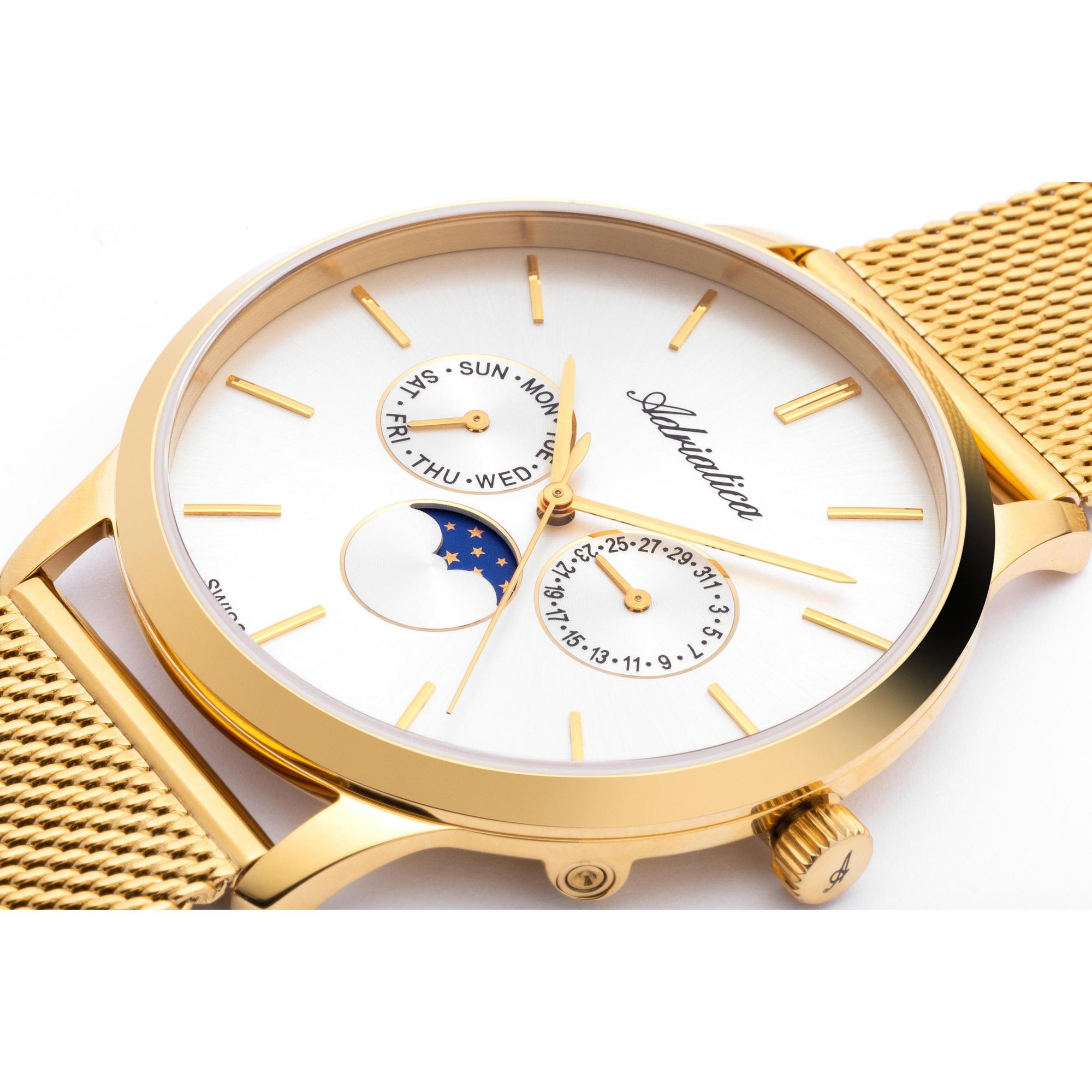 zegarek Adriatica A12741113QF kwarcowy męski Bransoleta Moonphase